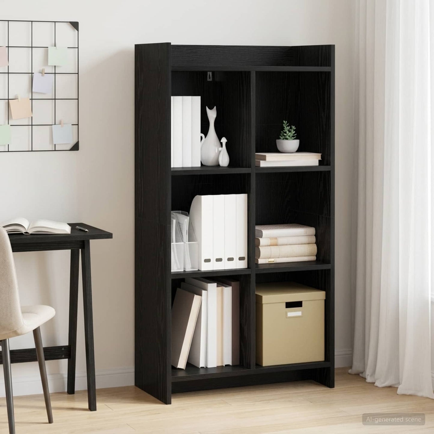 Könyvszekrény Fekete Tölgy 59 x 30 x 111 cm Szerelt Fa