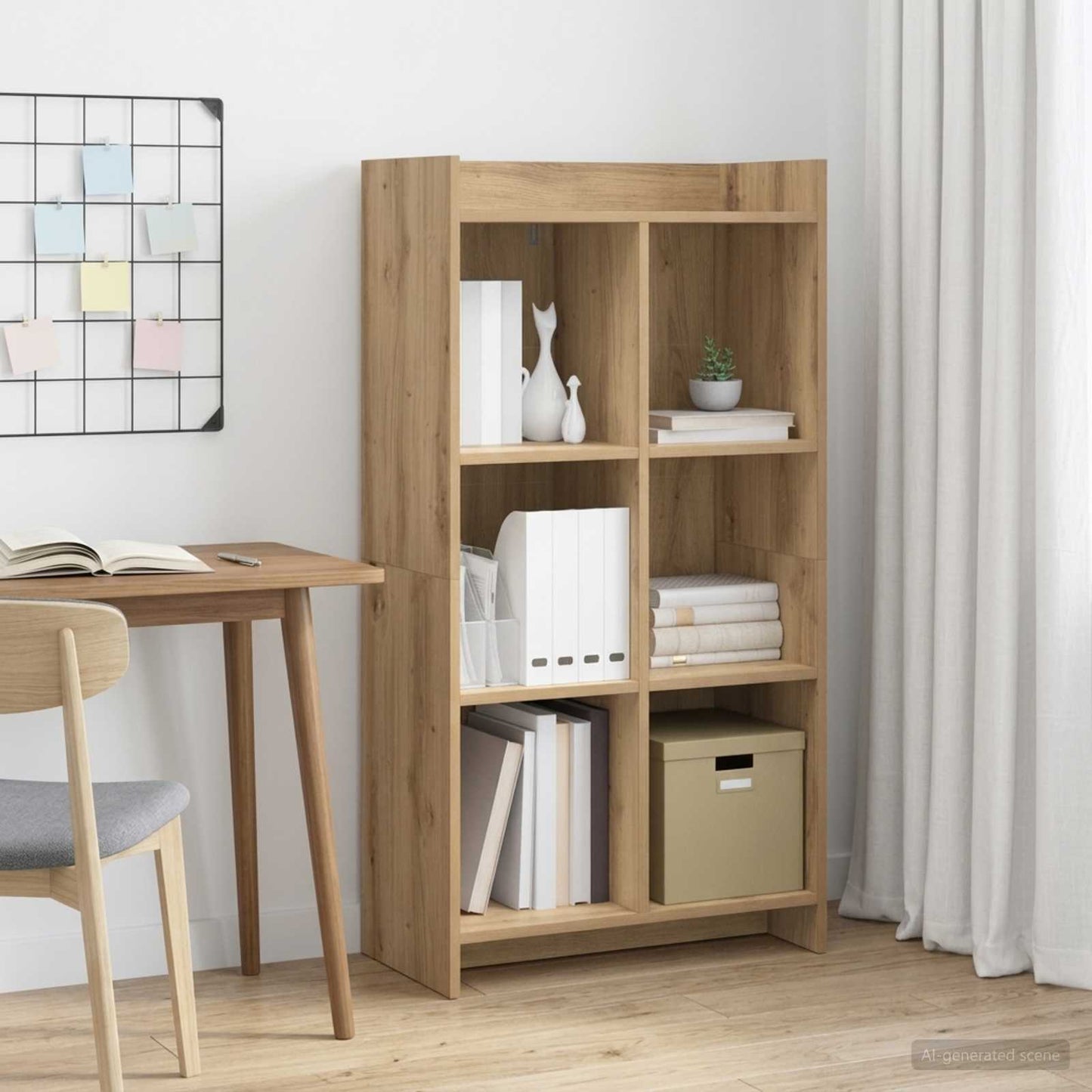 Könyvszekrény 6 szintes 59 x 30 x 111 cm Szerelt Fa