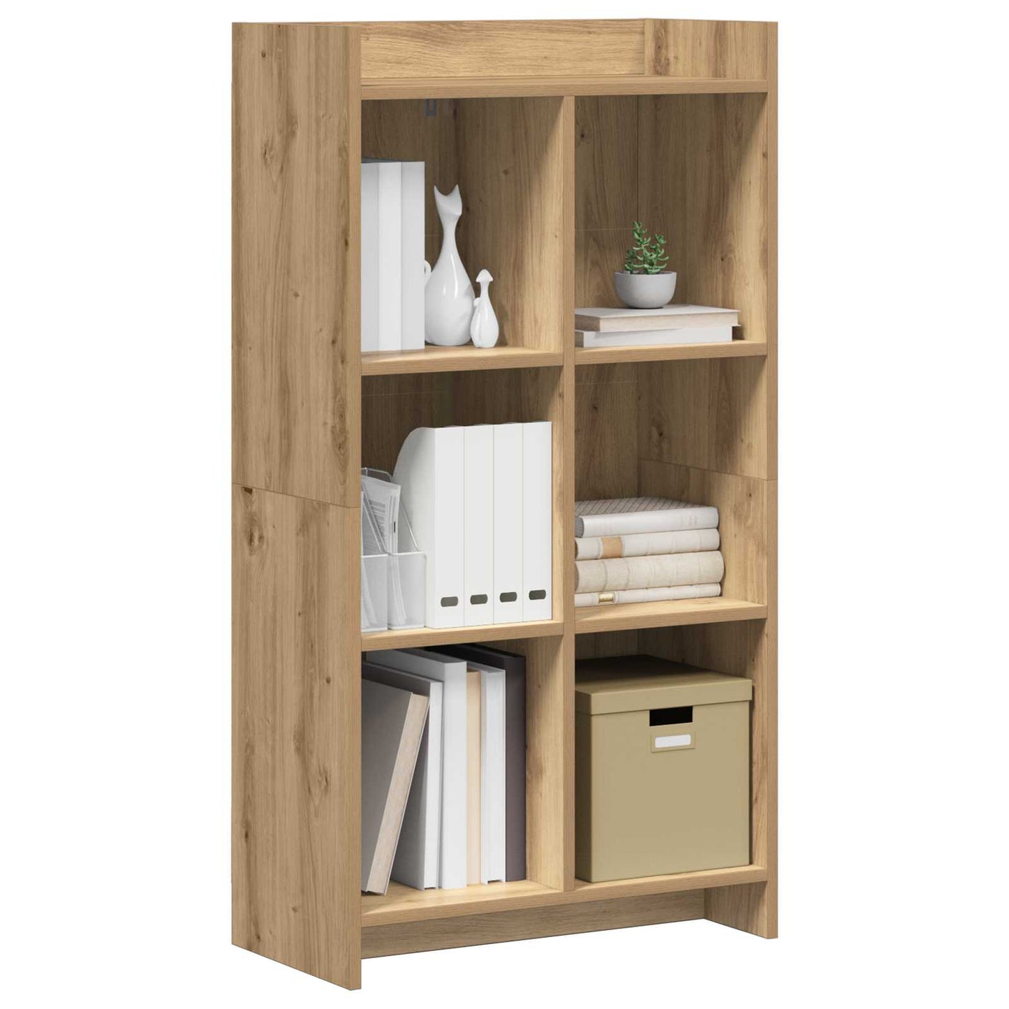 Könyvszekrény 6 szintes 59 x 30 x 111 cm Szerelt Fa