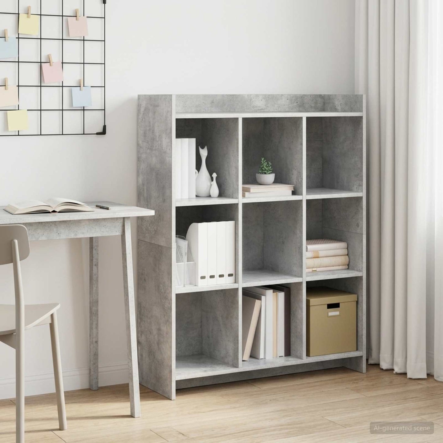 Könyvszekrény Beton Szürke 87,5 x 30 x 111 cm Szerelt Fa