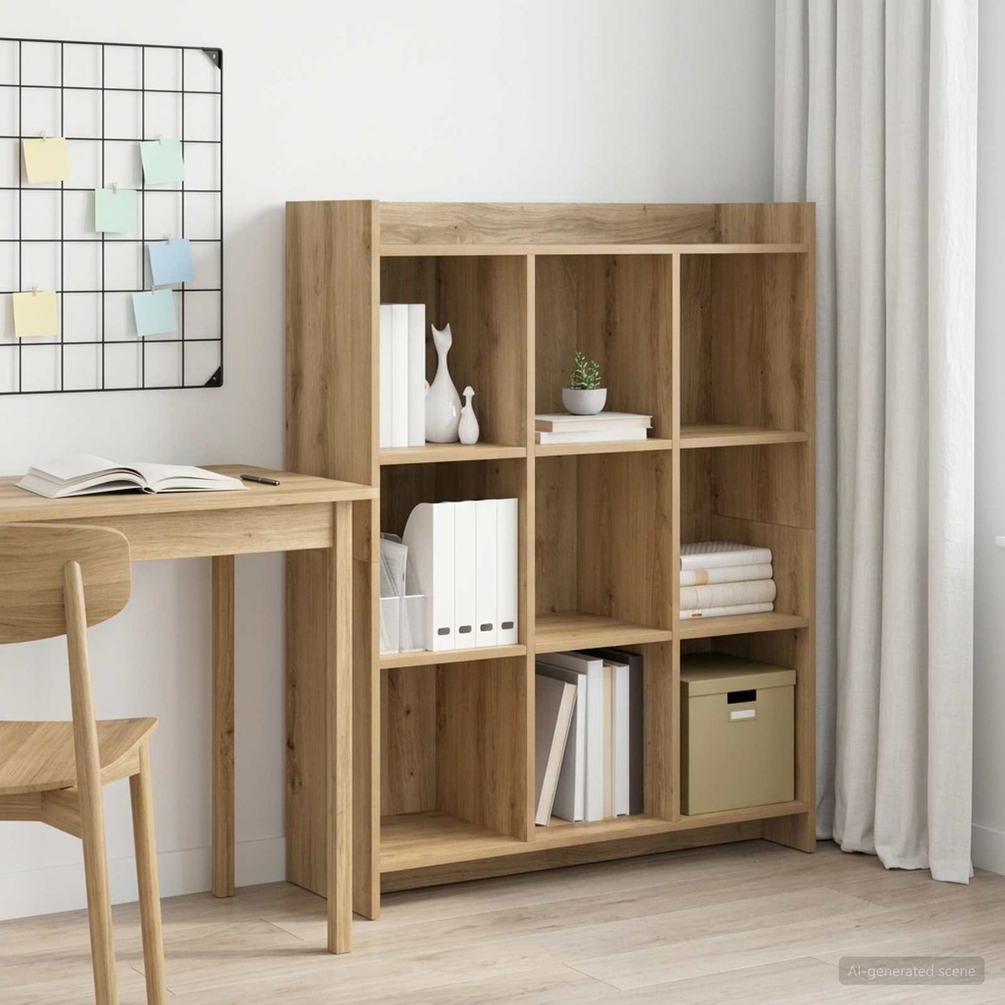Könyvszekrény 9 szintes 87,5 x 30 x 111 cm Szerelt Fa