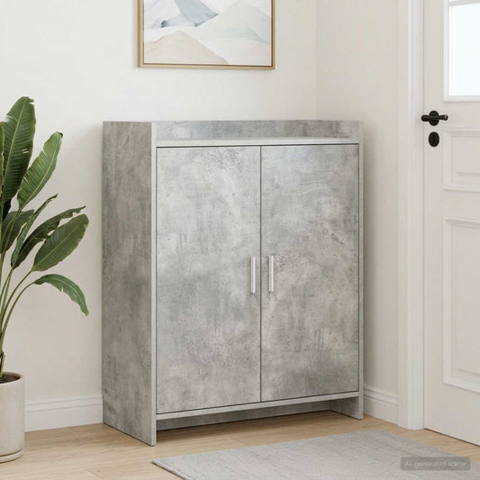 Cipőszekrény tárolóval Betonszürke 73,5 x 36 x 92 cm Szerelt Fa