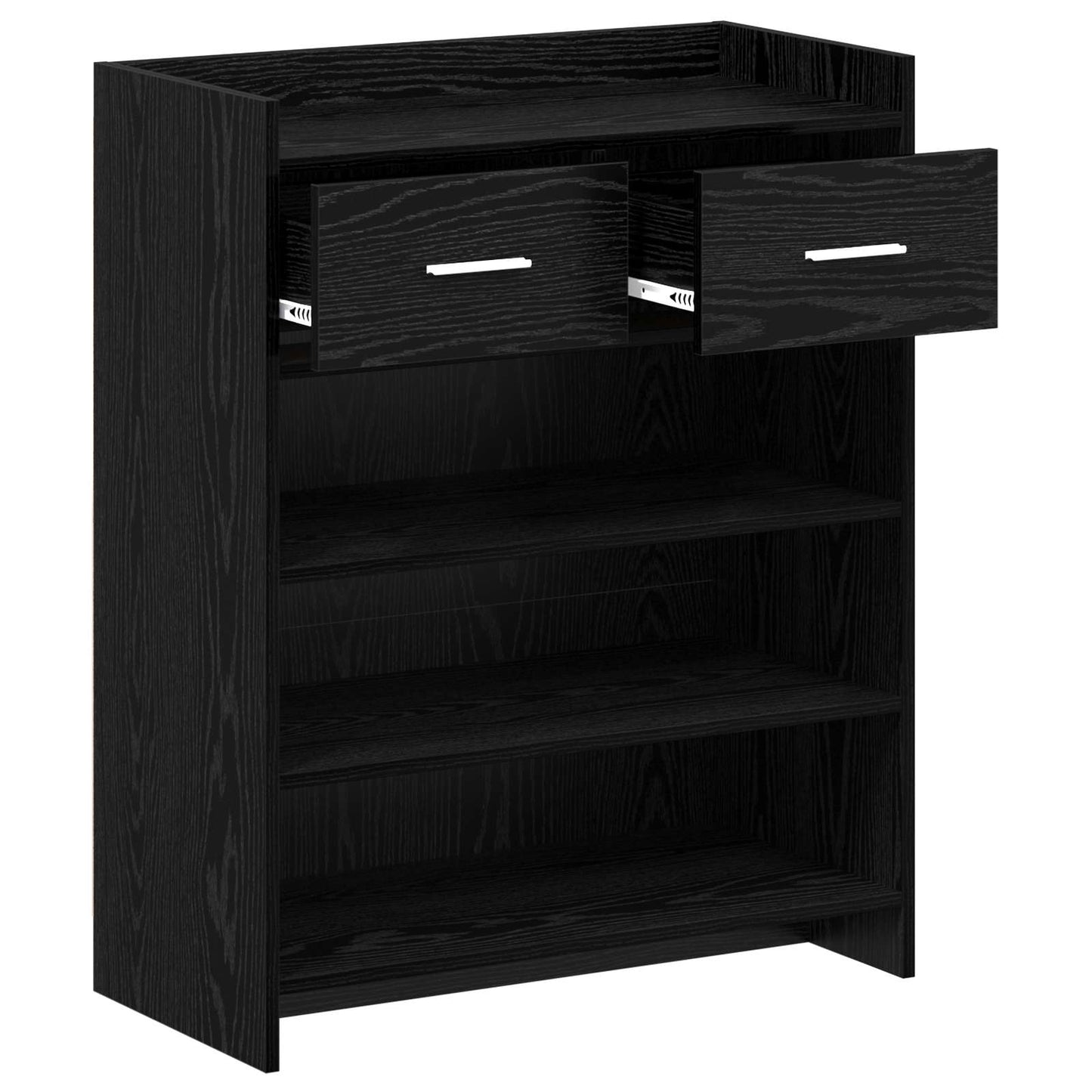 Cipőszekrény fiókkal Fekete Tölgy 73,5 x 36 x 92 cm Szerelt Fa