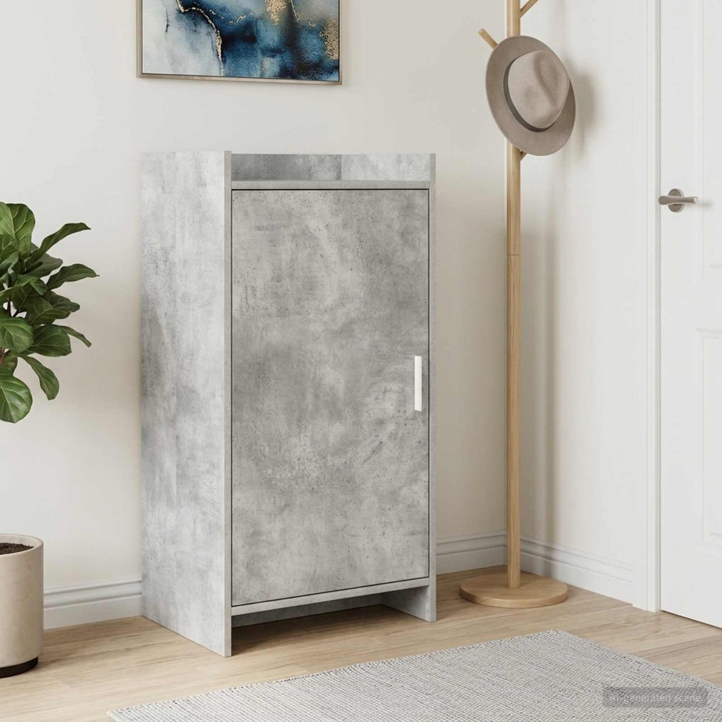 Cipőszekrény tárolóval Betonszürke 48 x 36 x 92 cm Szerelt Fa