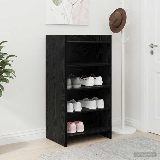 Cipőszekrény tárolóval Fekete Tölgy 48 x 36 x 92 cm Szerelt Fa