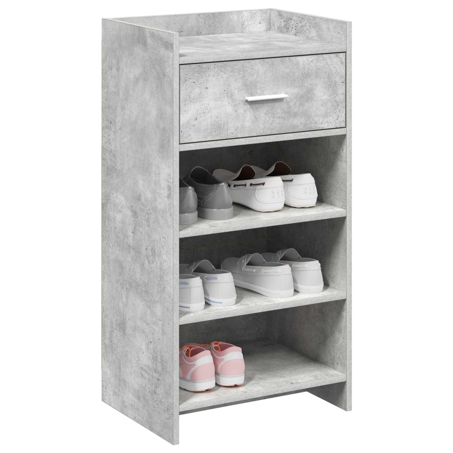 Cipőszekrény fiókkal Betonszürke 48 x 36 x 92 cm Szerelt Fa