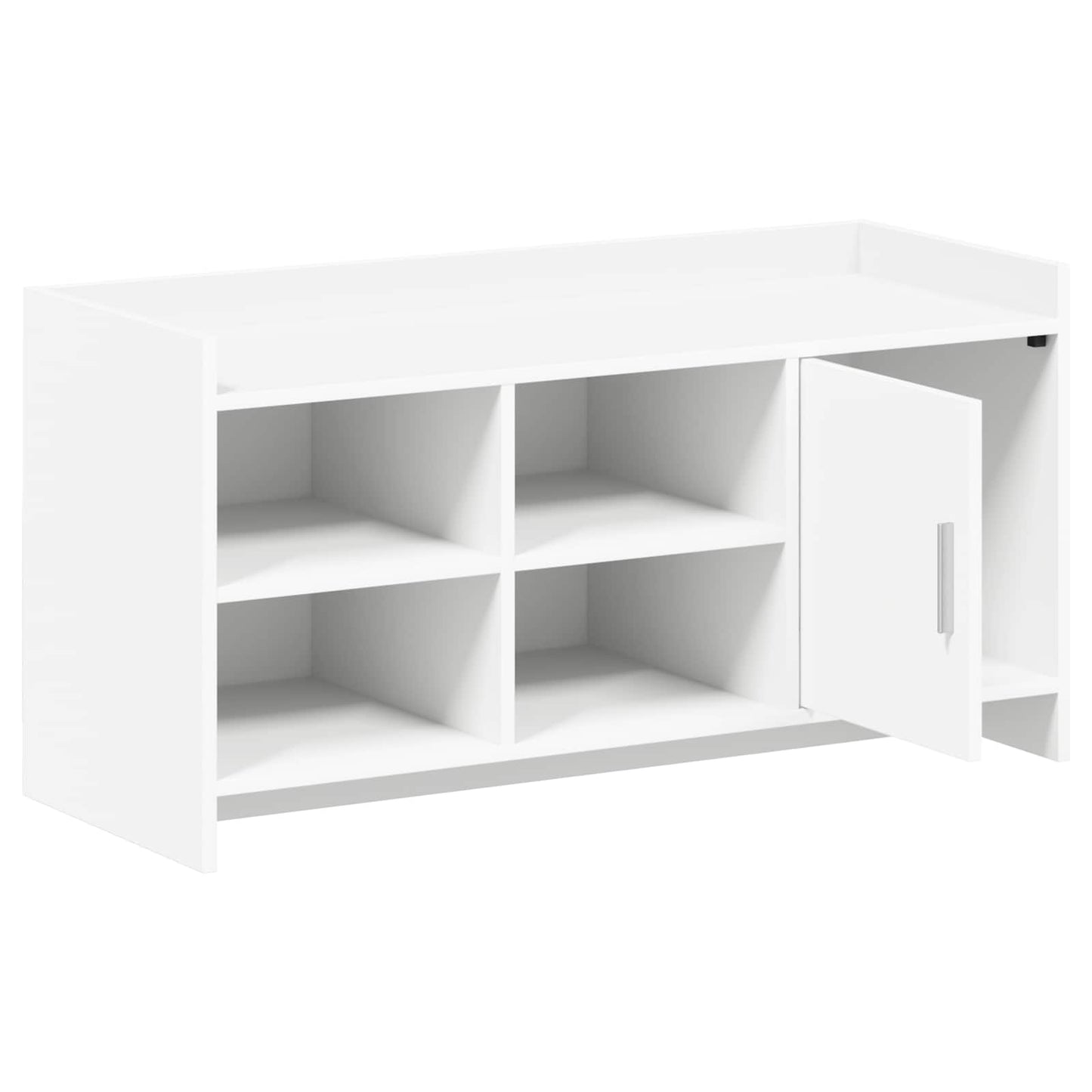 Cipőszekrény tárolóval Fehér 100 x 39,5 x 51 cm Szerelt Fa