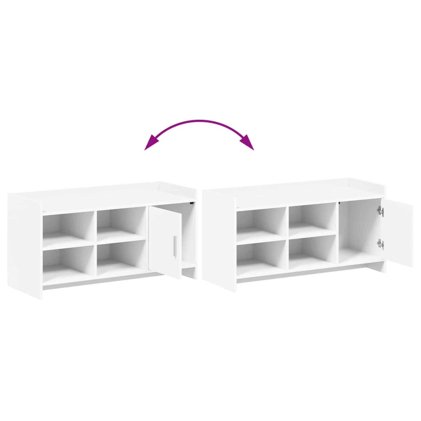 Cipőszekrény tárolóval Fehér 100 x 39,5 x 51 cm Szerelt Fa
