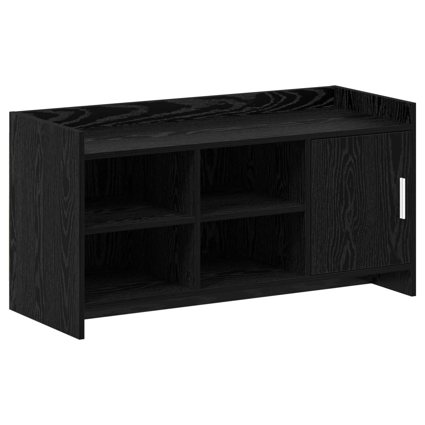 Cipőszekrény ajtóval Fekete Tölgy 100 x 39,5 x 51 cm Szerelt Fa