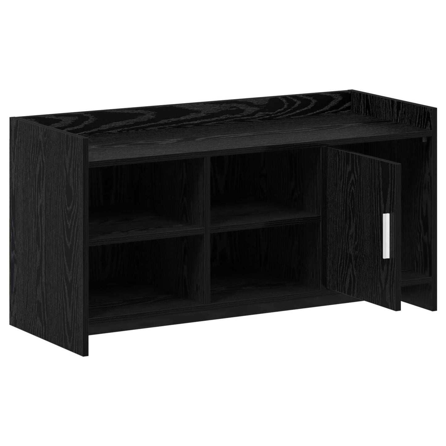 Cipőszekrény ajtóval Fekete Tölgy 100 x 39,5 x 51 cm Szerelt Fa