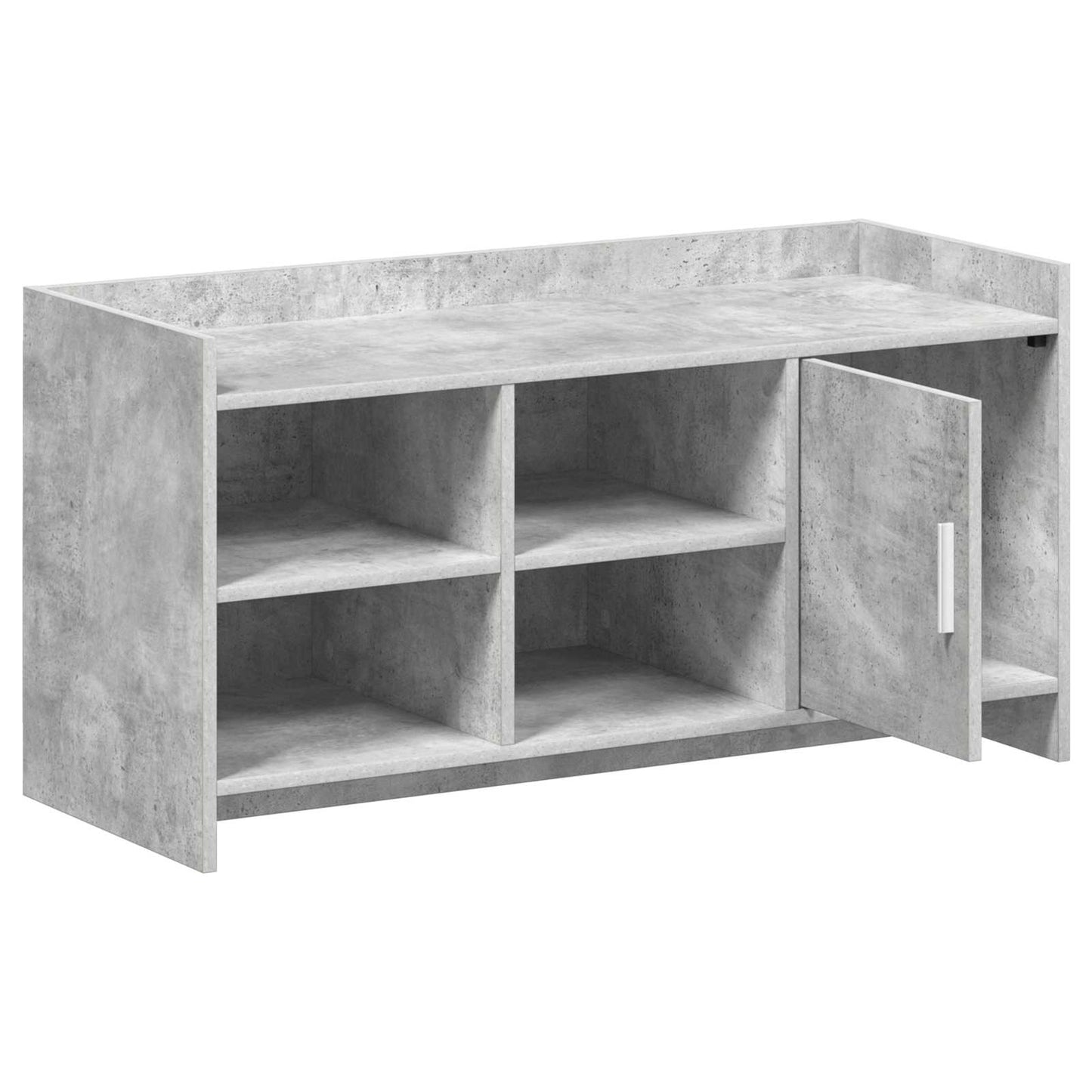 Cipőszekrény ajtóval Betonszürke 100 x 39,5 x 51 cm Szerelt Fa