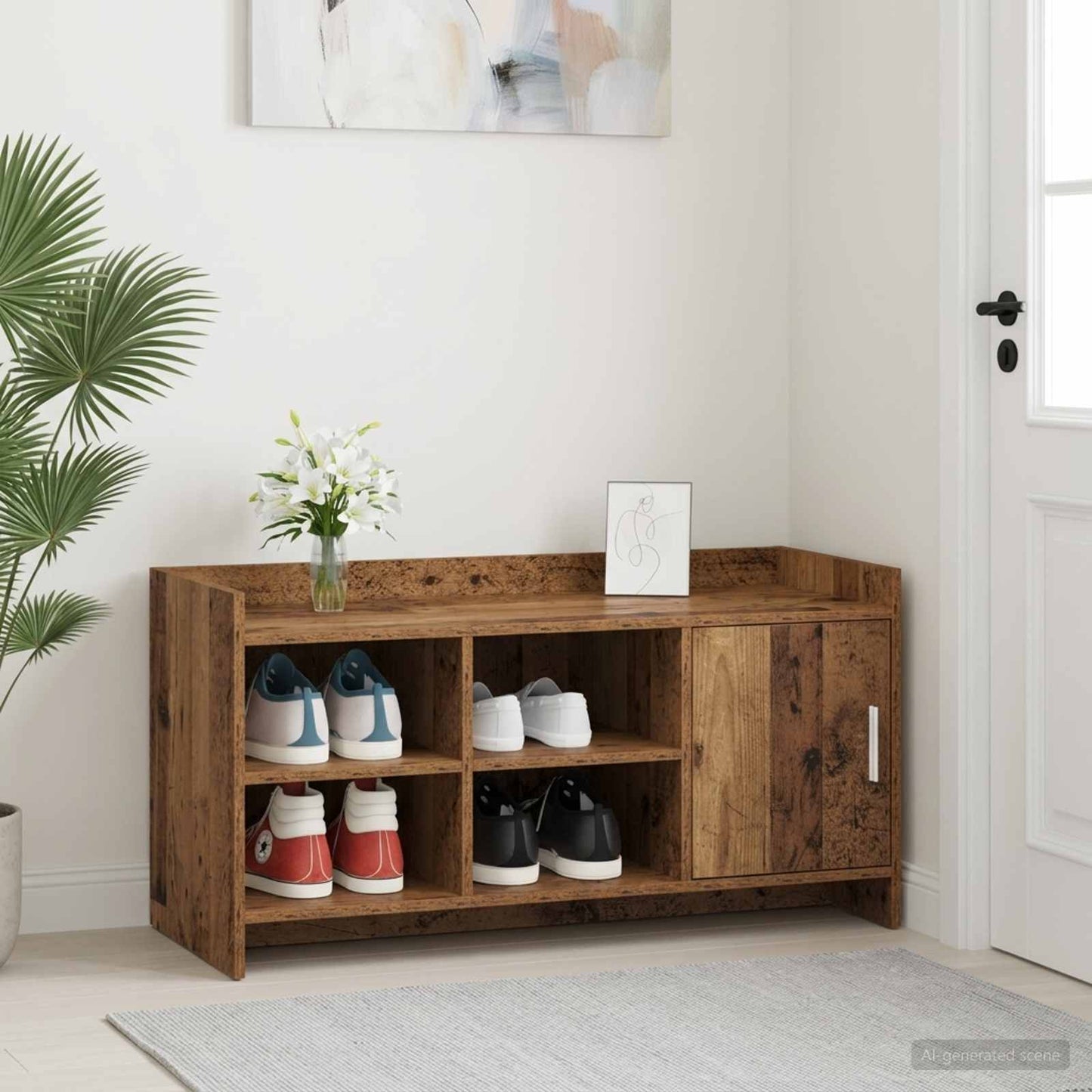 Cipőszekrény tárolóval Antik Fa 100 x 39,5 x 51 cm Szerelt Fa