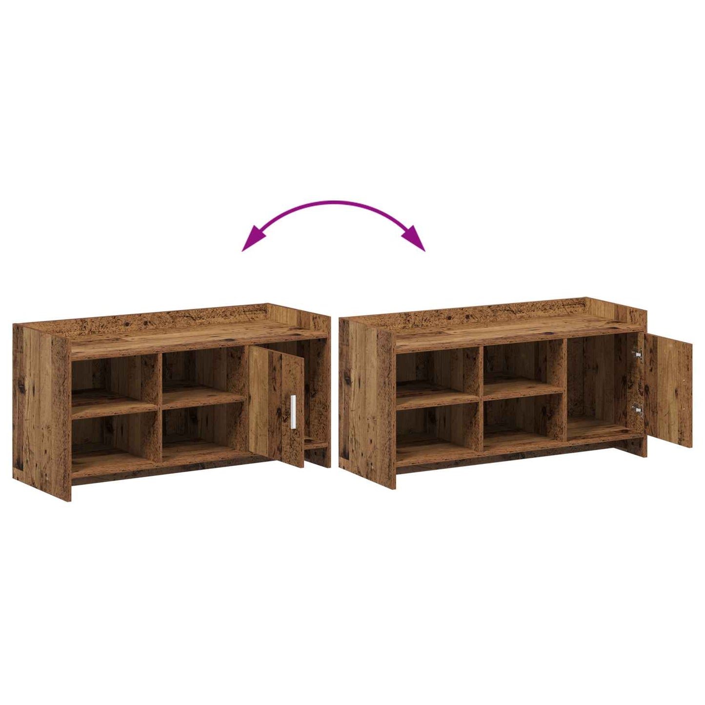 Cipőszekrény tárolóval Antik Fa 100 x 39,5 x 51 cm Szerelt Fa