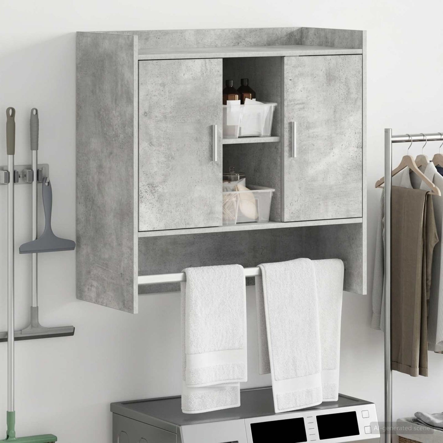 Falpolc Falra szerelhető Betonszürke 80 x 36 x 80 cm Szerelt Fa
