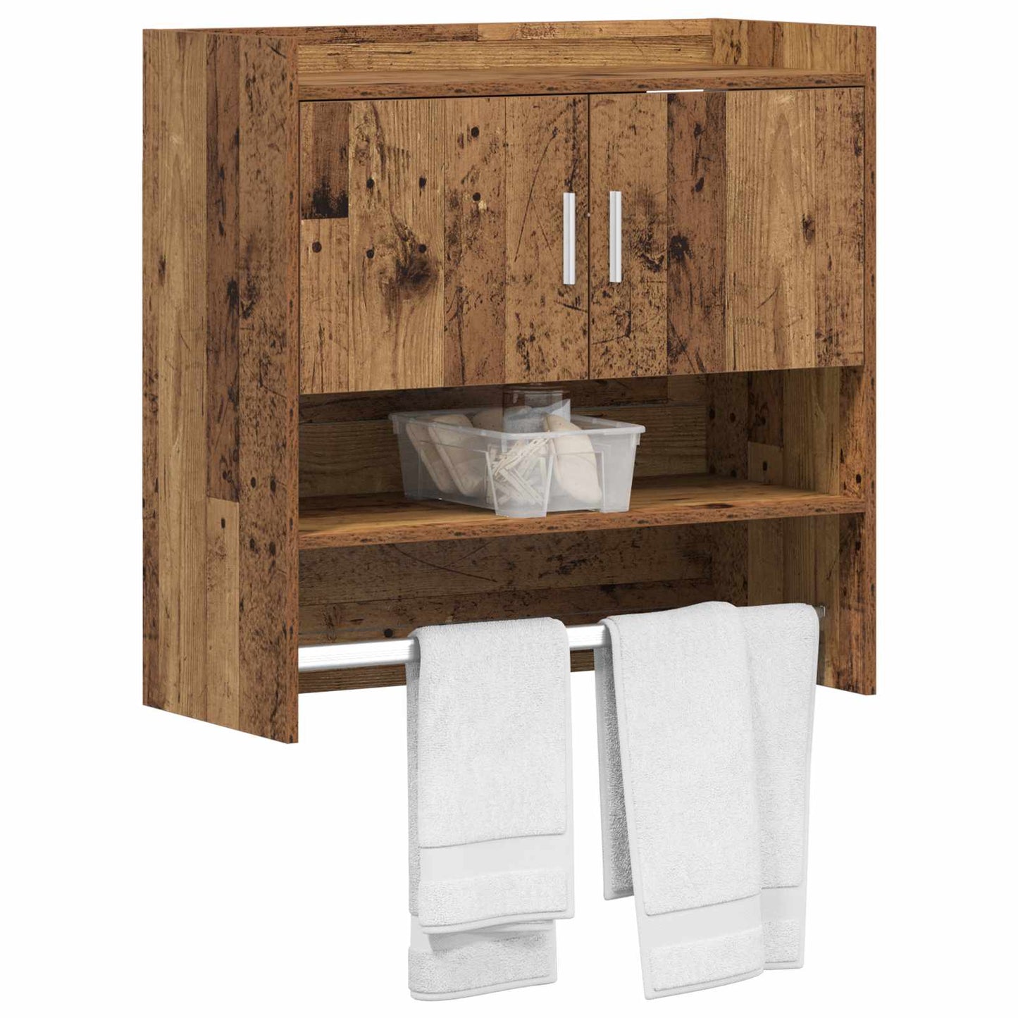Falpolc Falra szerelhető Antik Fa 80 x 36 x 80 cm Szerelt Fa