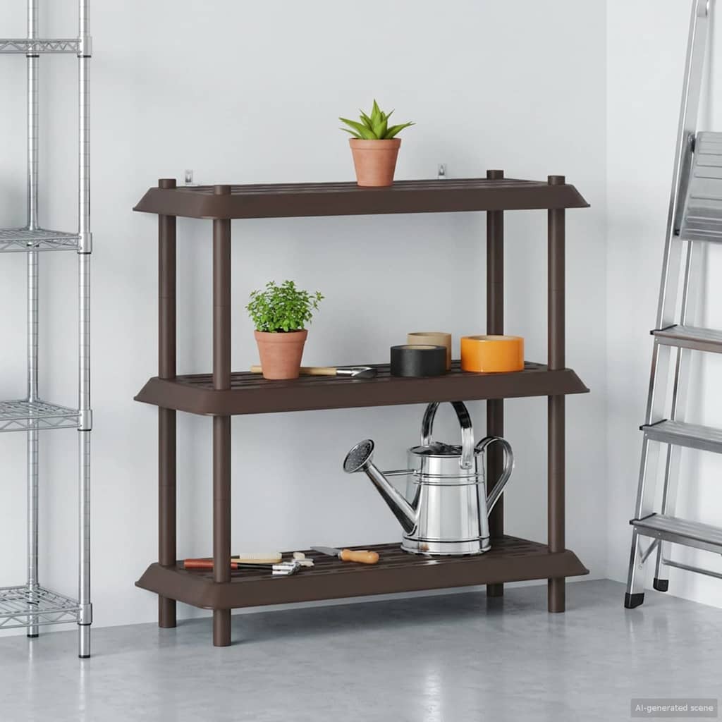 Polc egység 3 szint 100 x 40 x 96 cm PP Barna