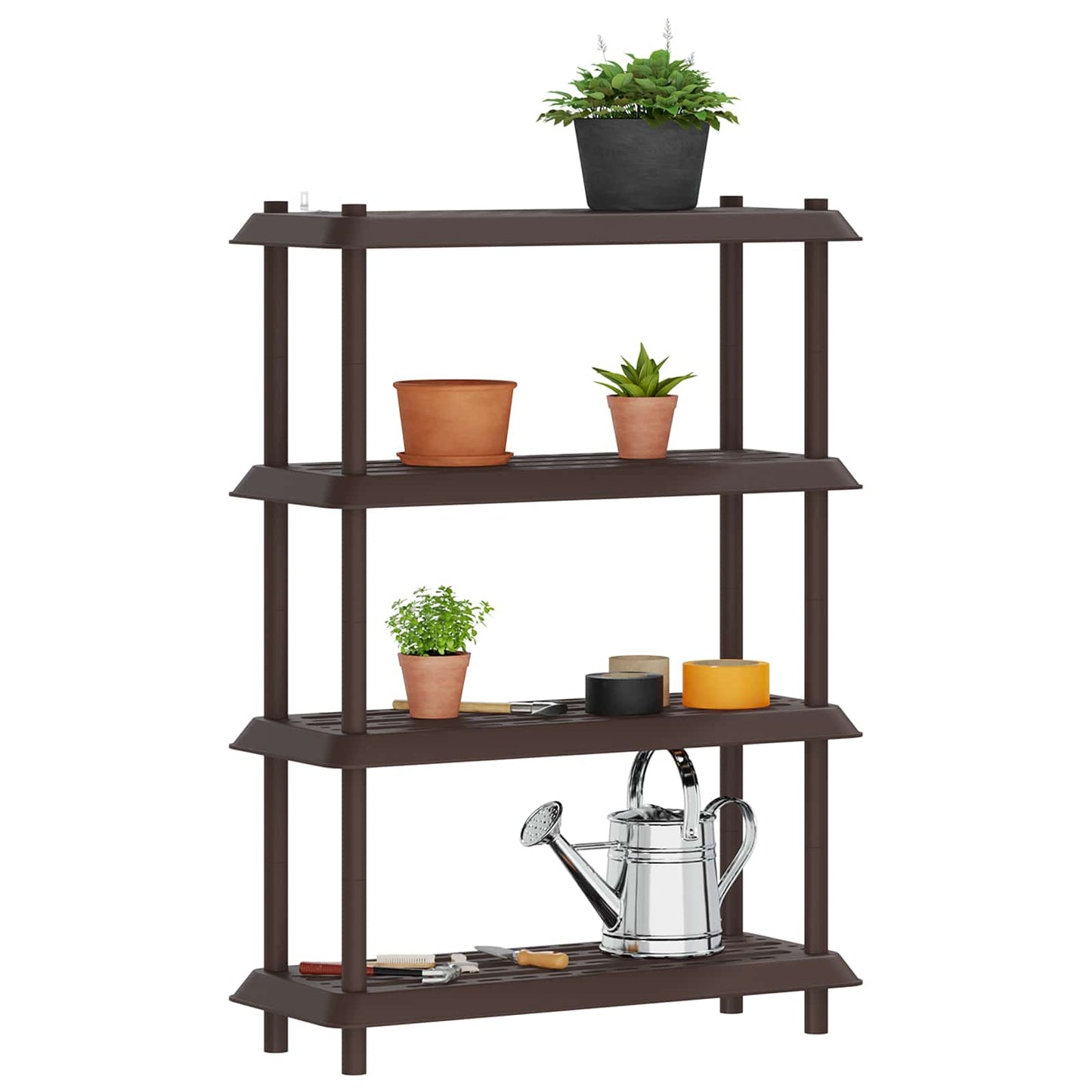 Polc egység 4 szint 100 x 40 x 136,5 cm PP Barna