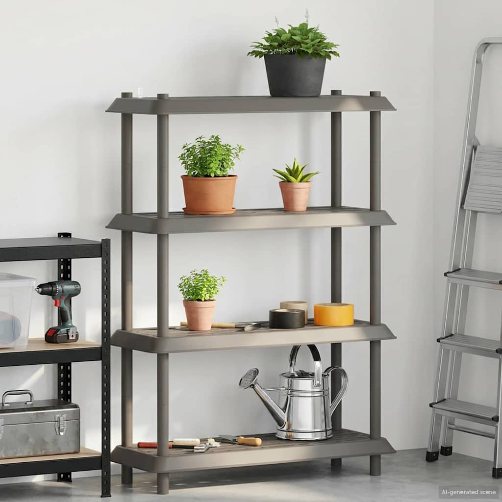 Polc egység 4 szint 100 x 40 x 136,5 cm PP Világosszürke