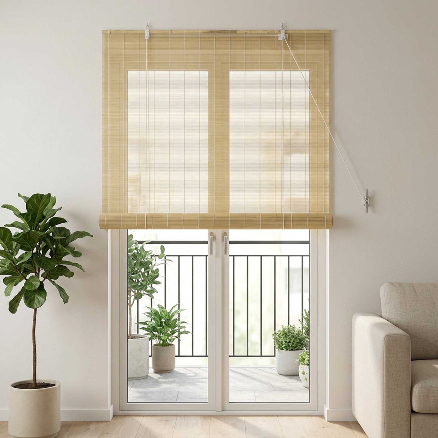 Roletta Természetes 90 x 220 cm Bambusz