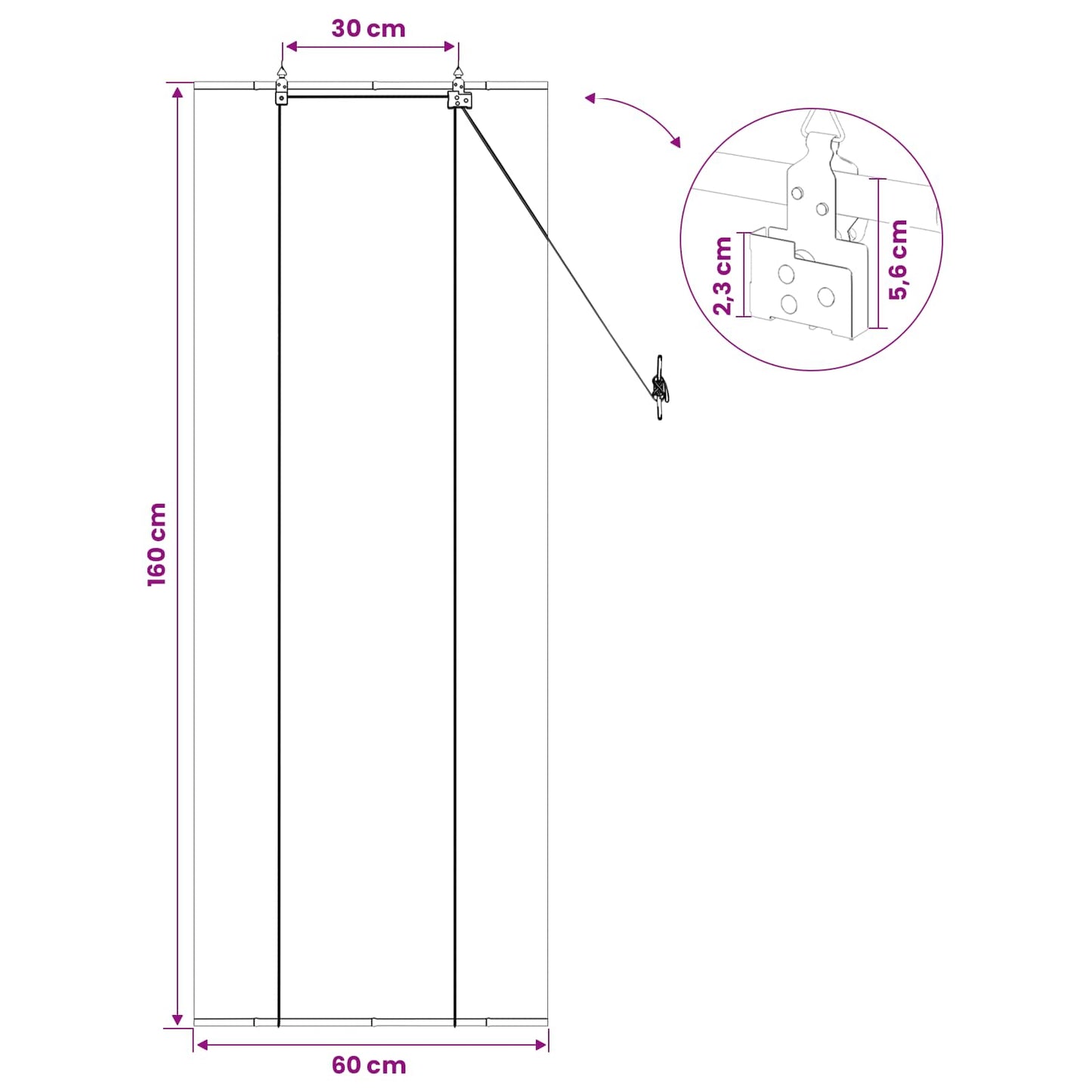 Roletta Barna 60 x 160 cm Bambusz
