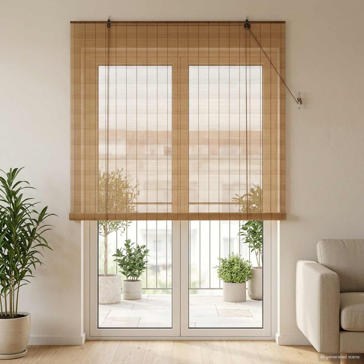 Roletta Barna 130 x 220 cm Bambusz