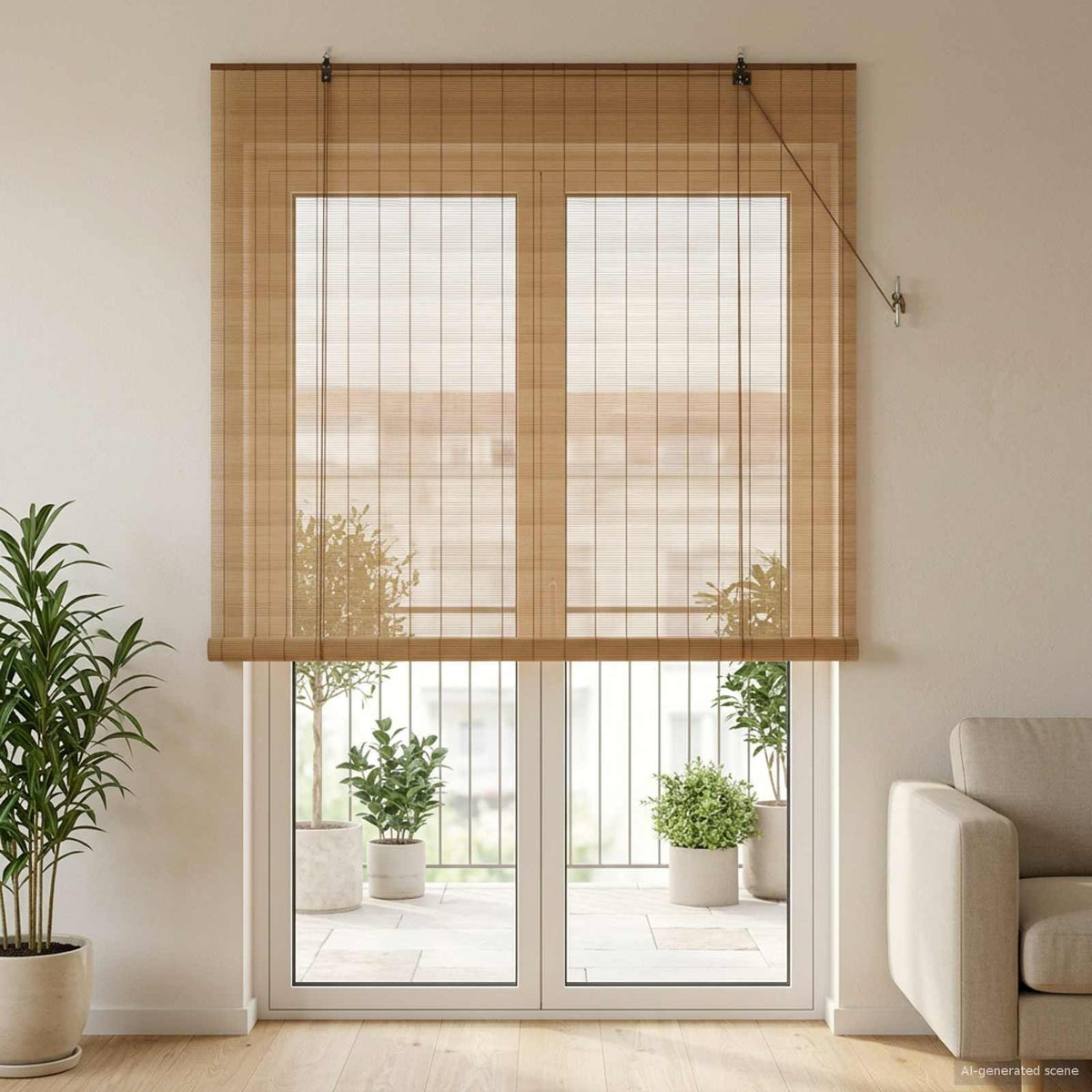 Roletta Barna 160 x 220 cm Bambusz