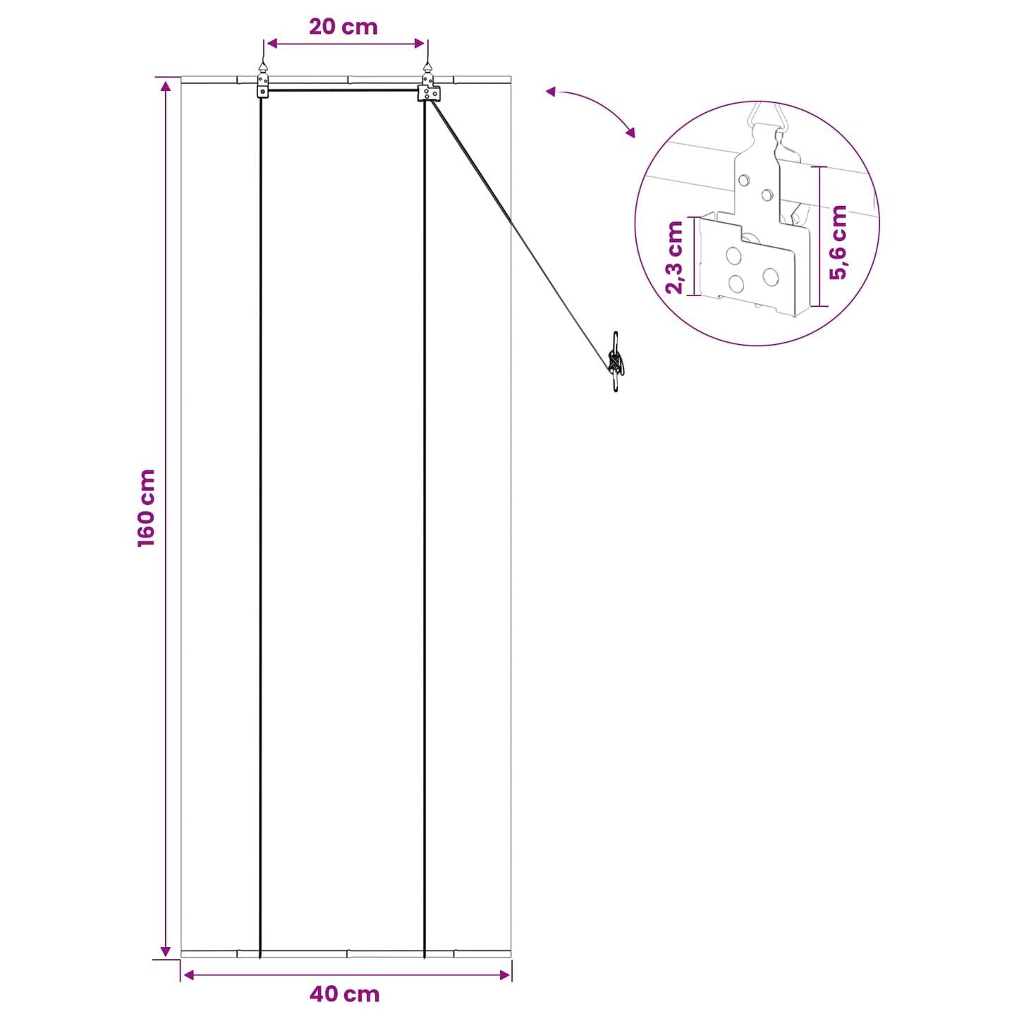 Roletta Szürke 40 x 160 cm Bambusz