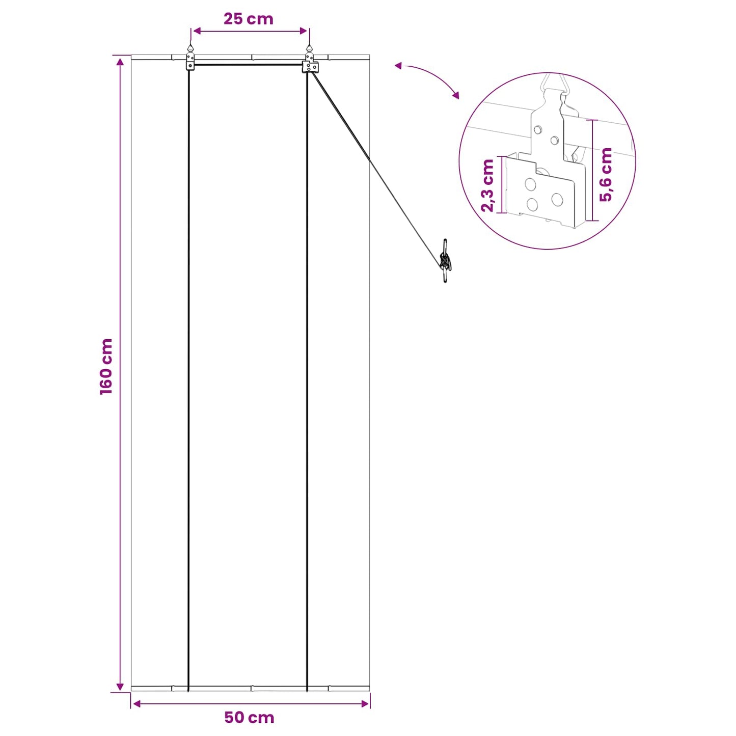 Roletta Szürke 50 x 160 cm Bambusz