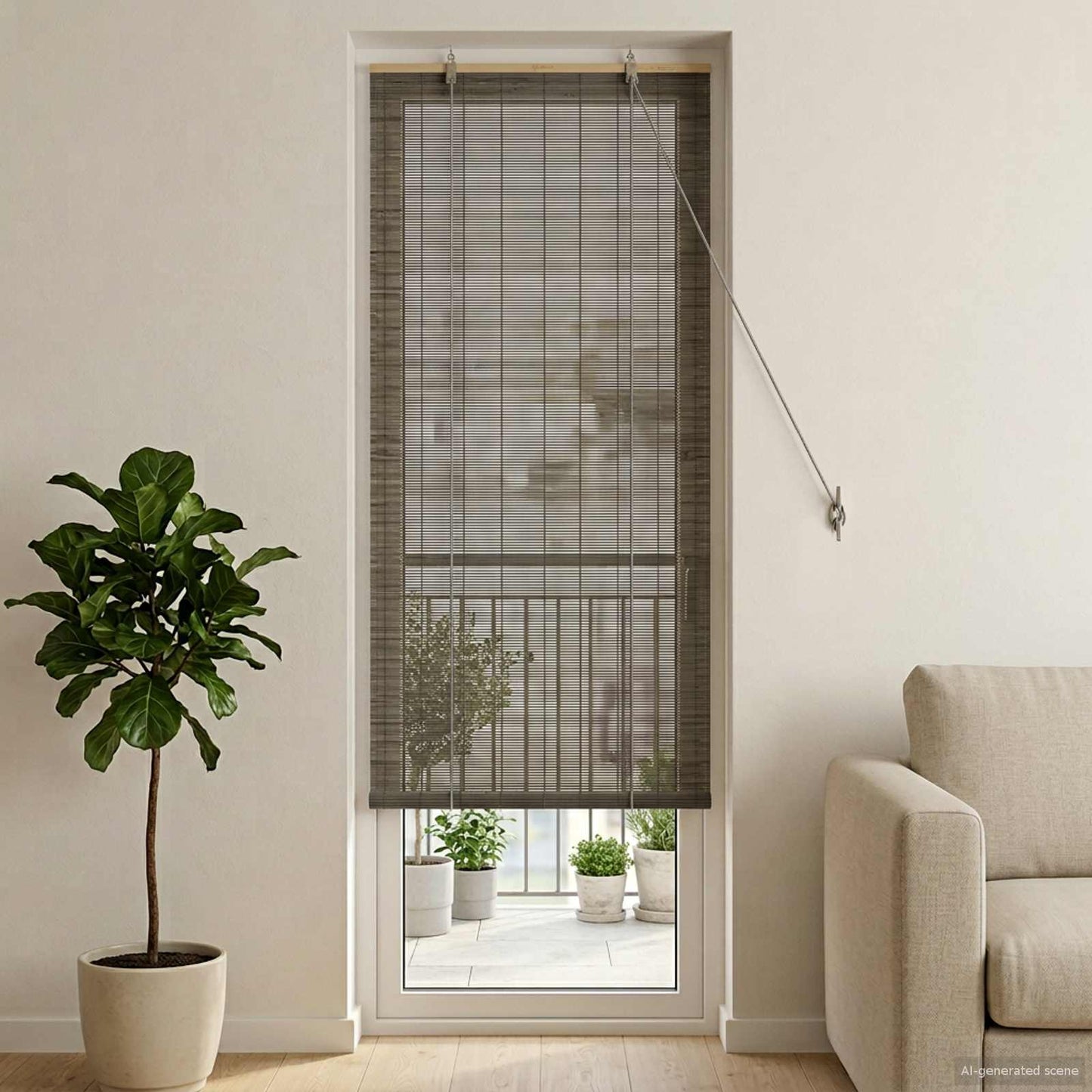 Roletta Szürke 50 x 220 cm Bambusz