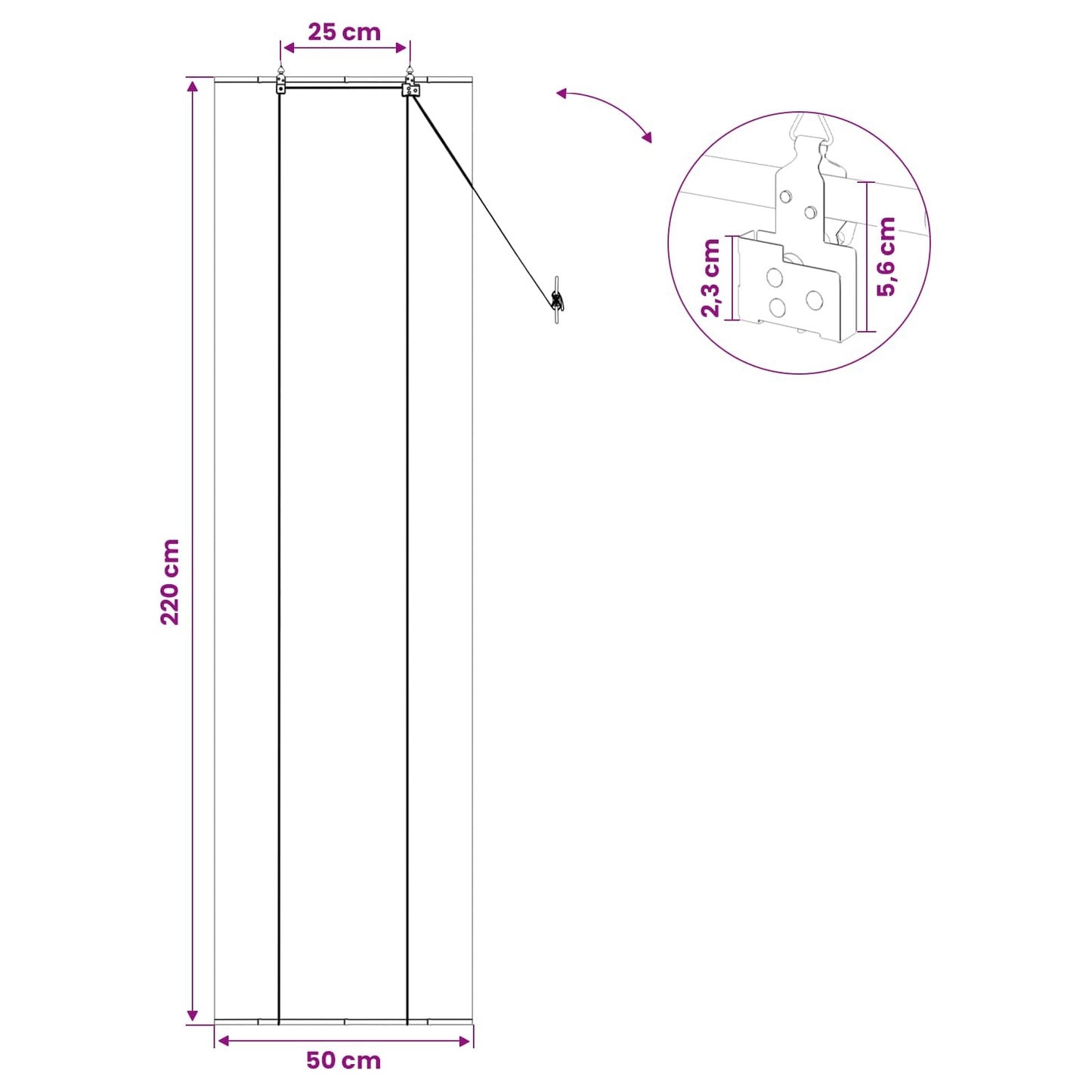 Roletta Szürke 50 x 220 cm Bambusz