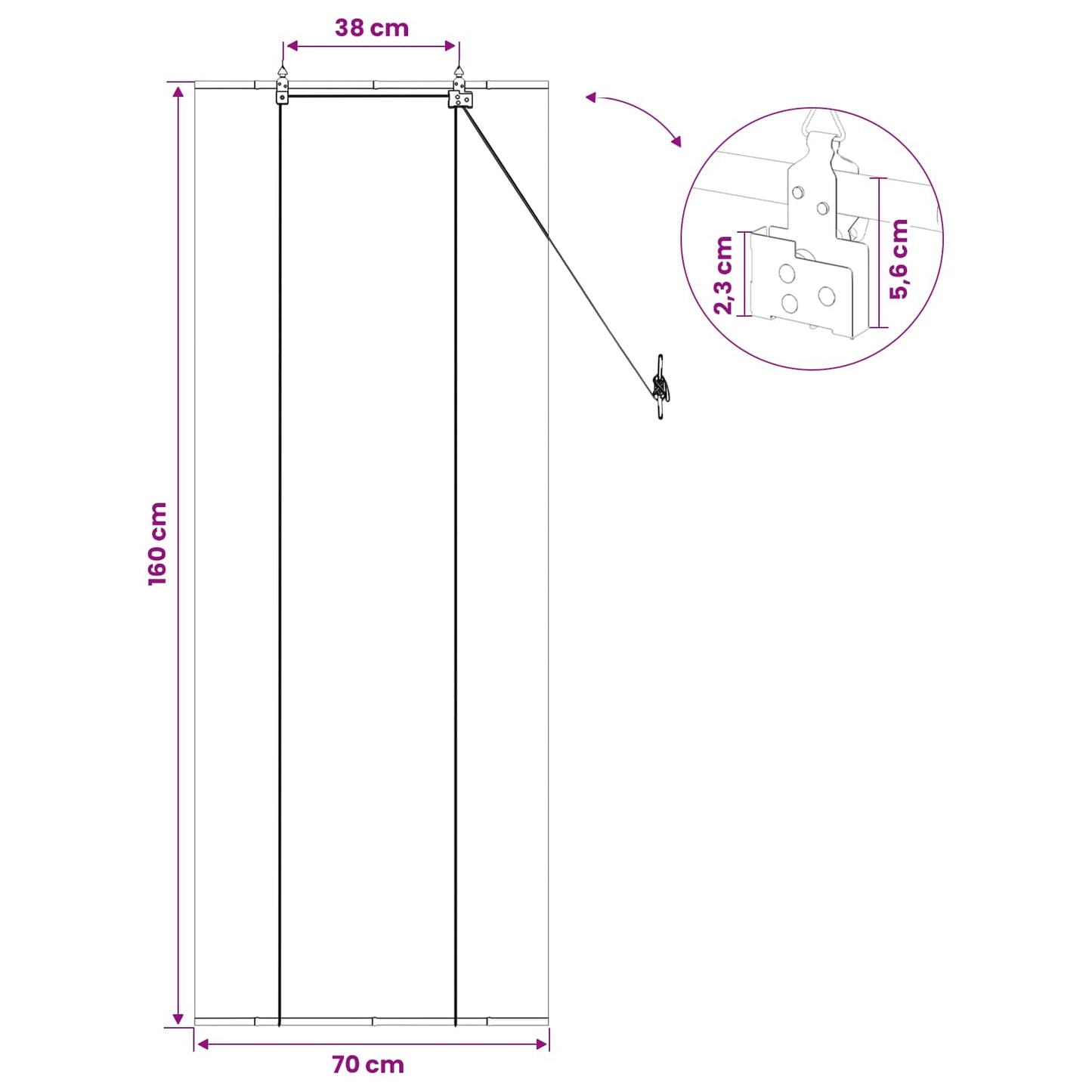 Roletta Szürke 70 x 160 cm Bambusz