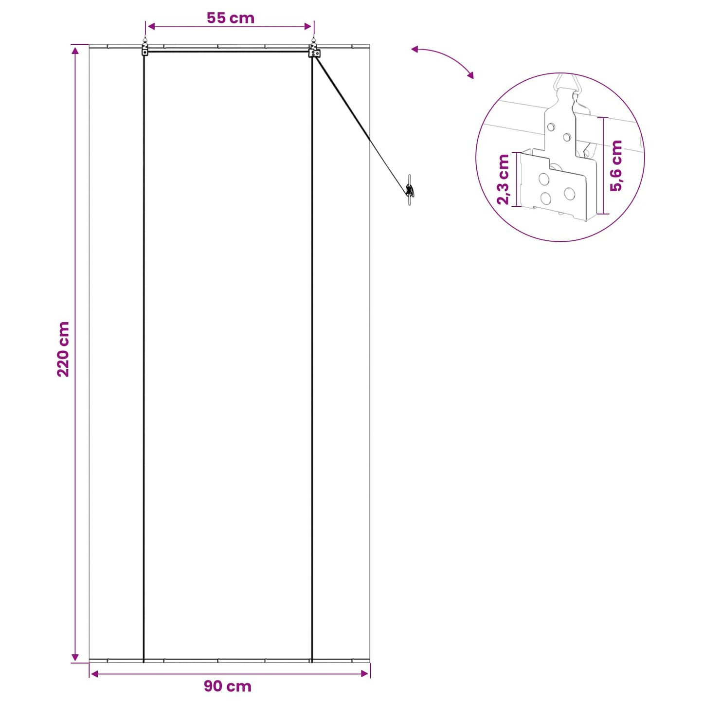 Roletta Szürke 90 x 220 cm Bambusz