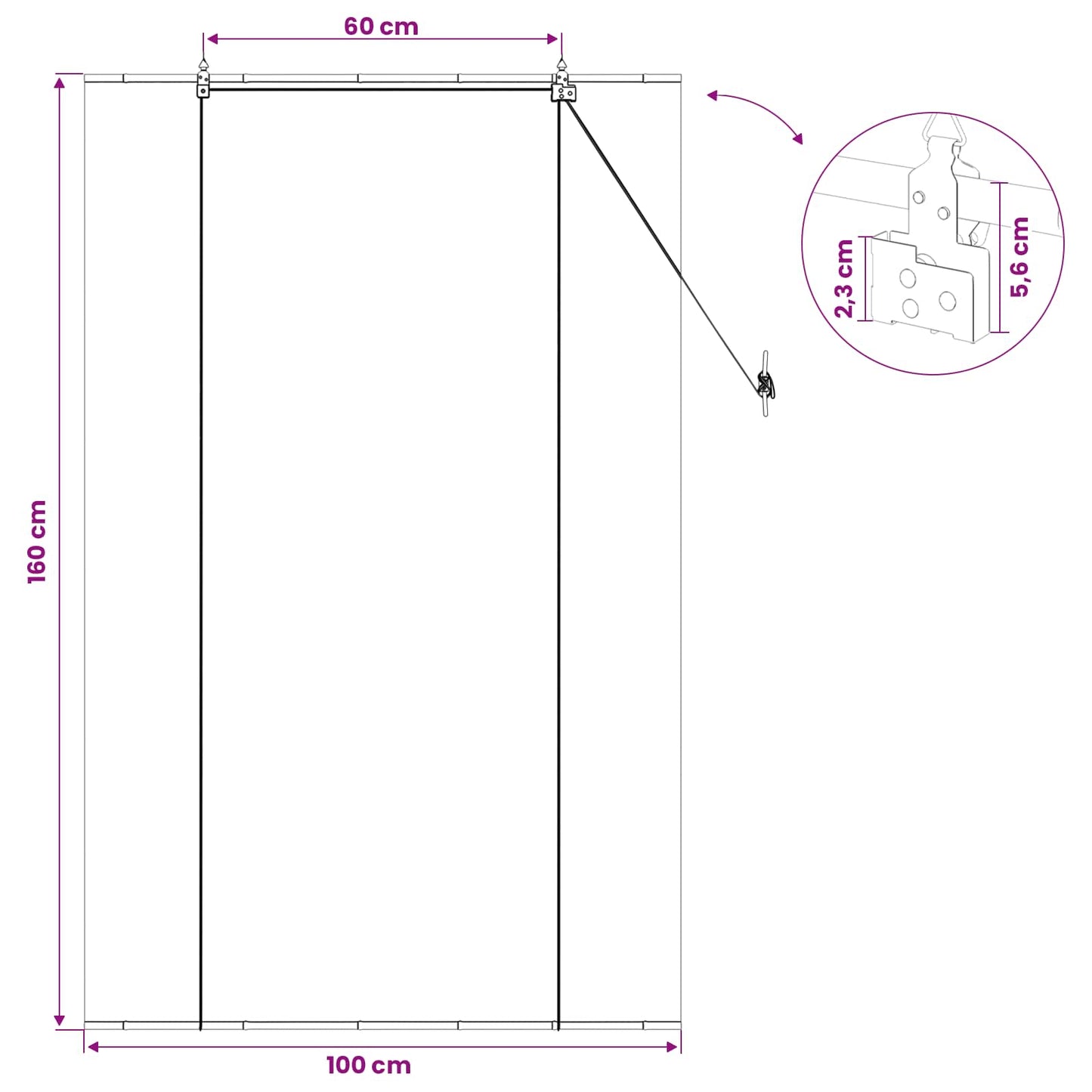 Roletta Szürke 100 x 160 cm Bambusz