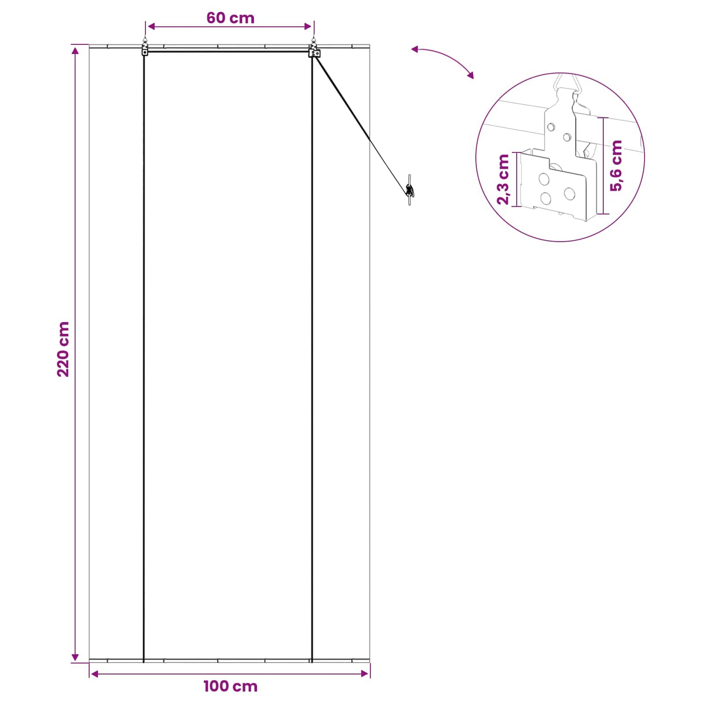Roletta Szürke 100 x 220 cm Bambusz