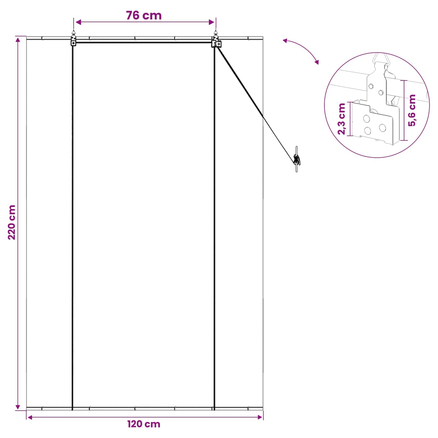 Roletta Szürke 120 x 220 cm Bambusz
