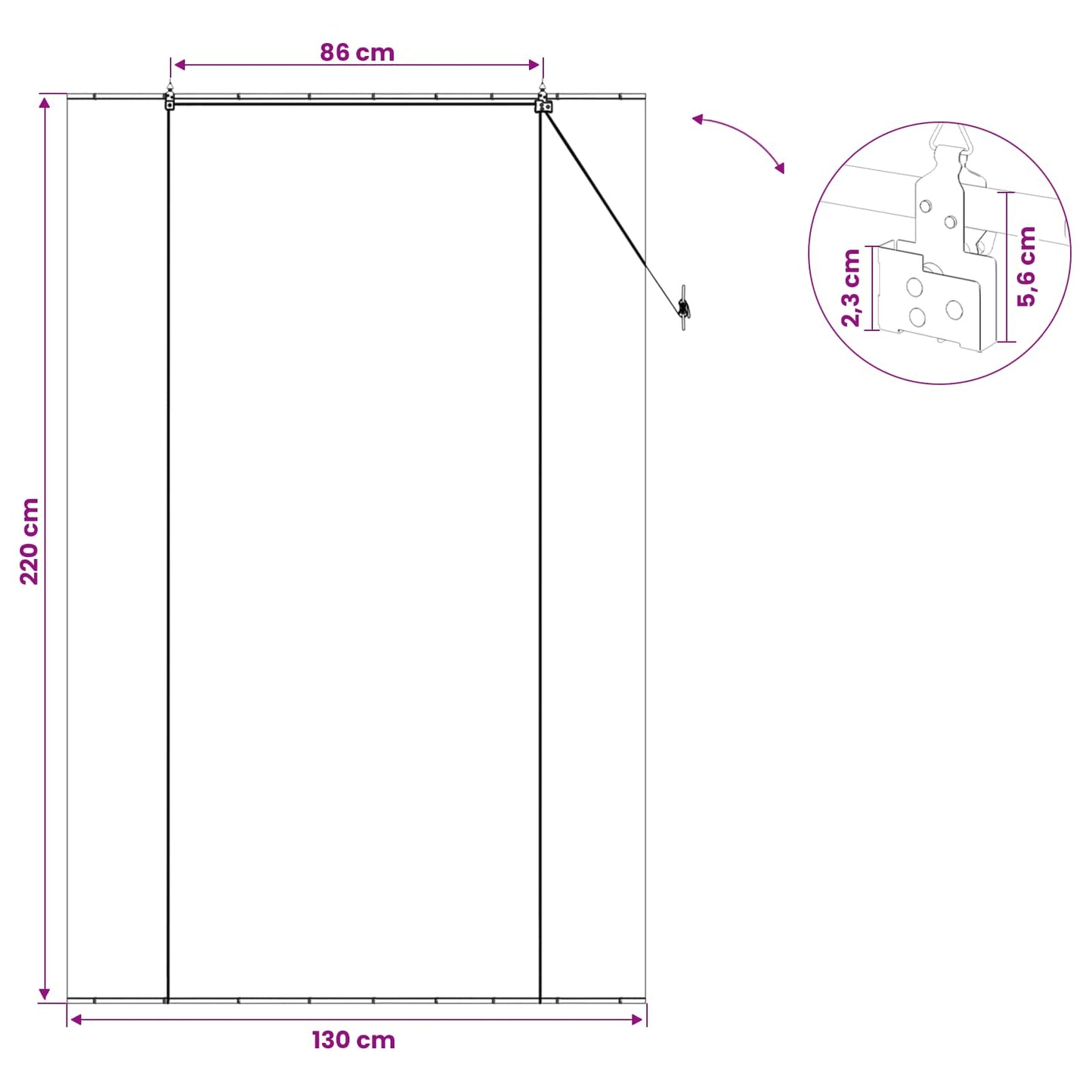 Roletta Szürke 130 x 220 cm Bambusz