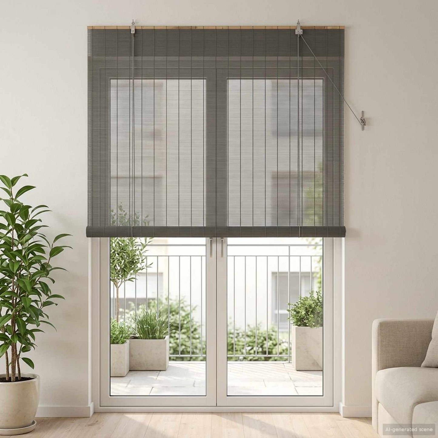 Roletta Szürke 140 x 220 cm Bambusz