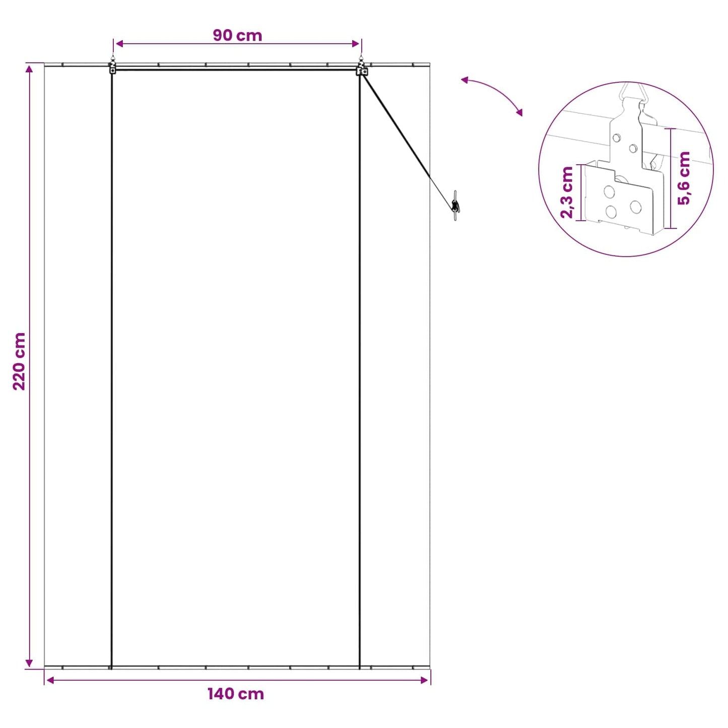 Roletta Szürke 140 x 220 cm Bambusz