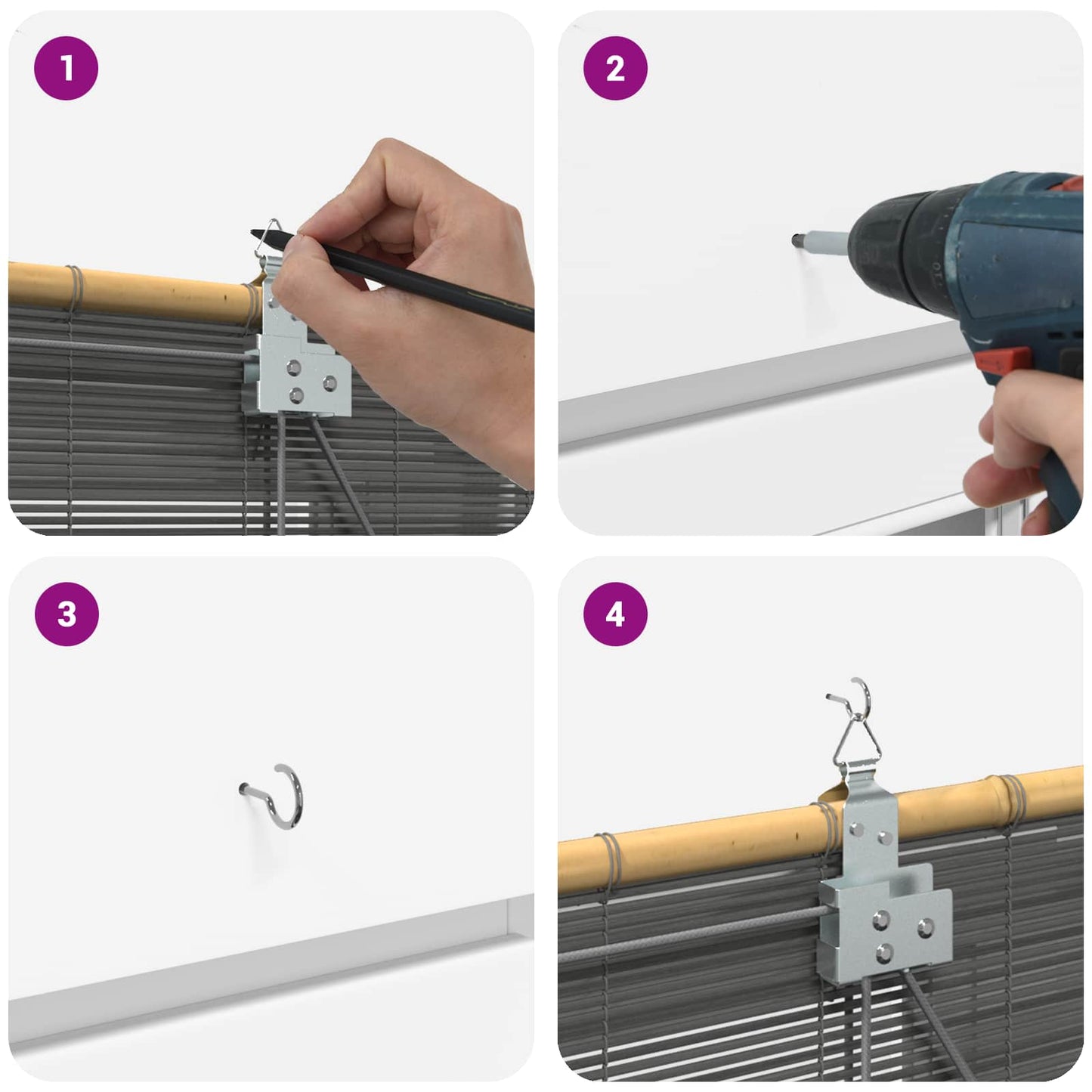 Roletta Szürke 150 x 220 cm Bambusz
