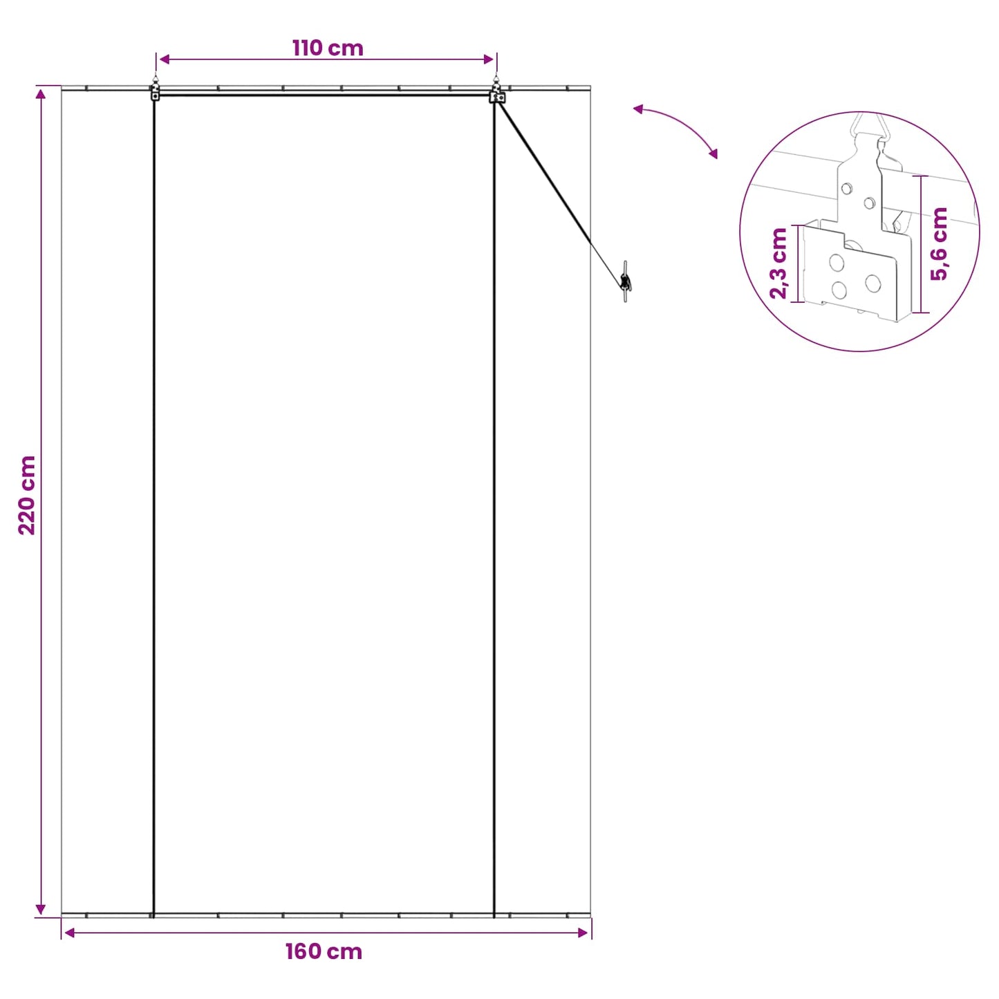 Roletta Szürke 160 x 220 cm Bambusz