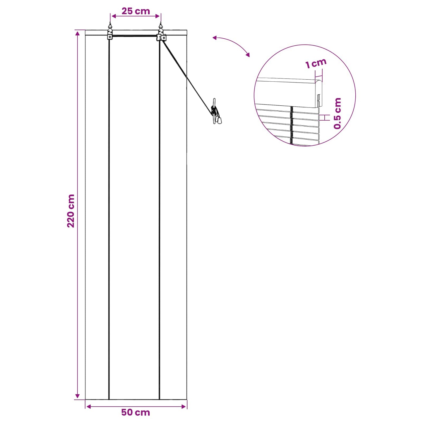 Roletta Barna 50 x 220 cm Bambusz