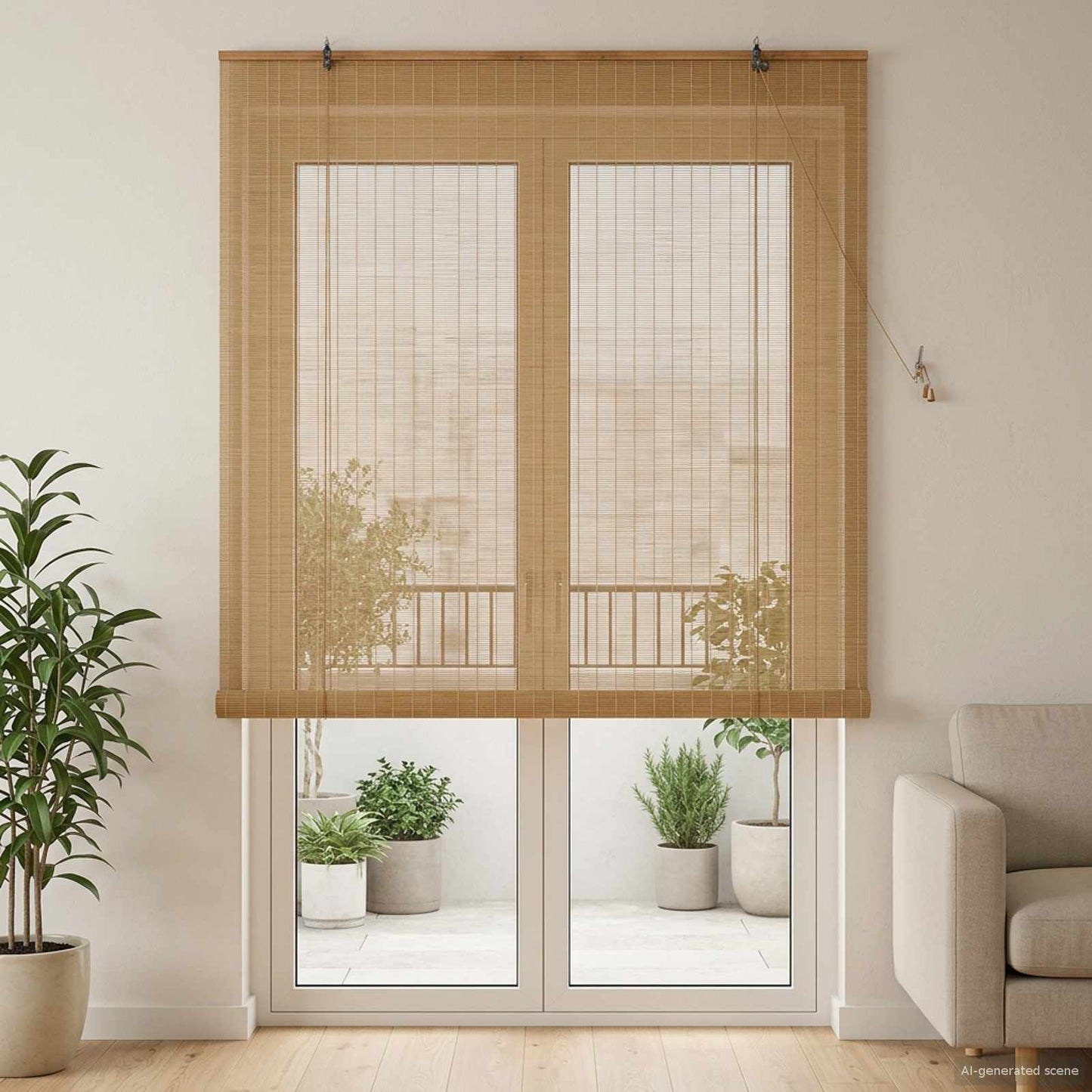Roletta Barna 160 x 220 cm Bambusz