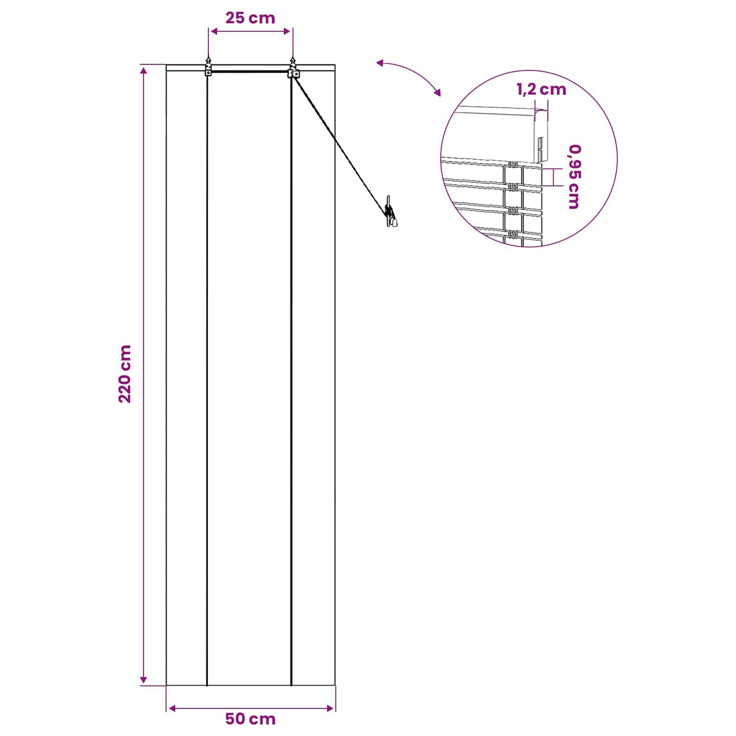 Roletta Természet 50 x 220 cm Bambusz