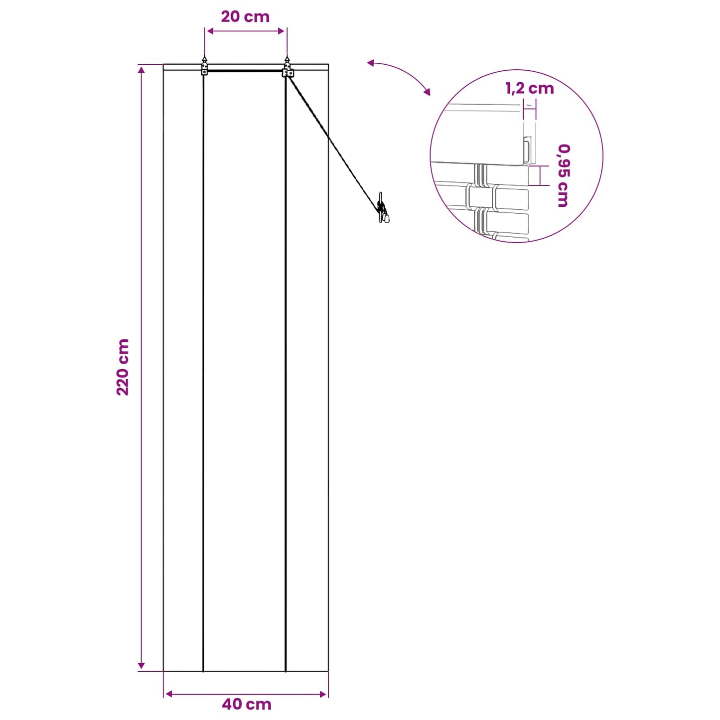 Roletta Barna 40 x 220 cm Bambusz