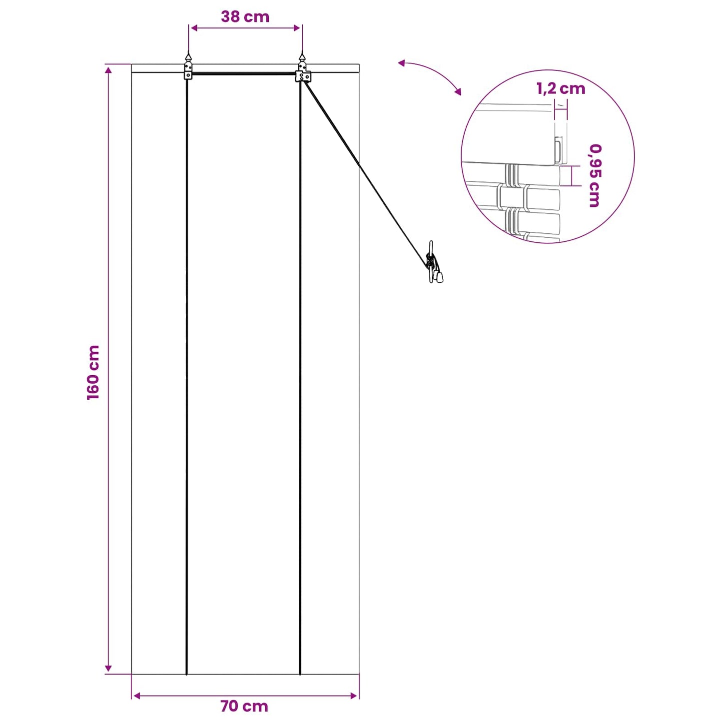 Roletta Barna 70 x 160 cm Bambusz