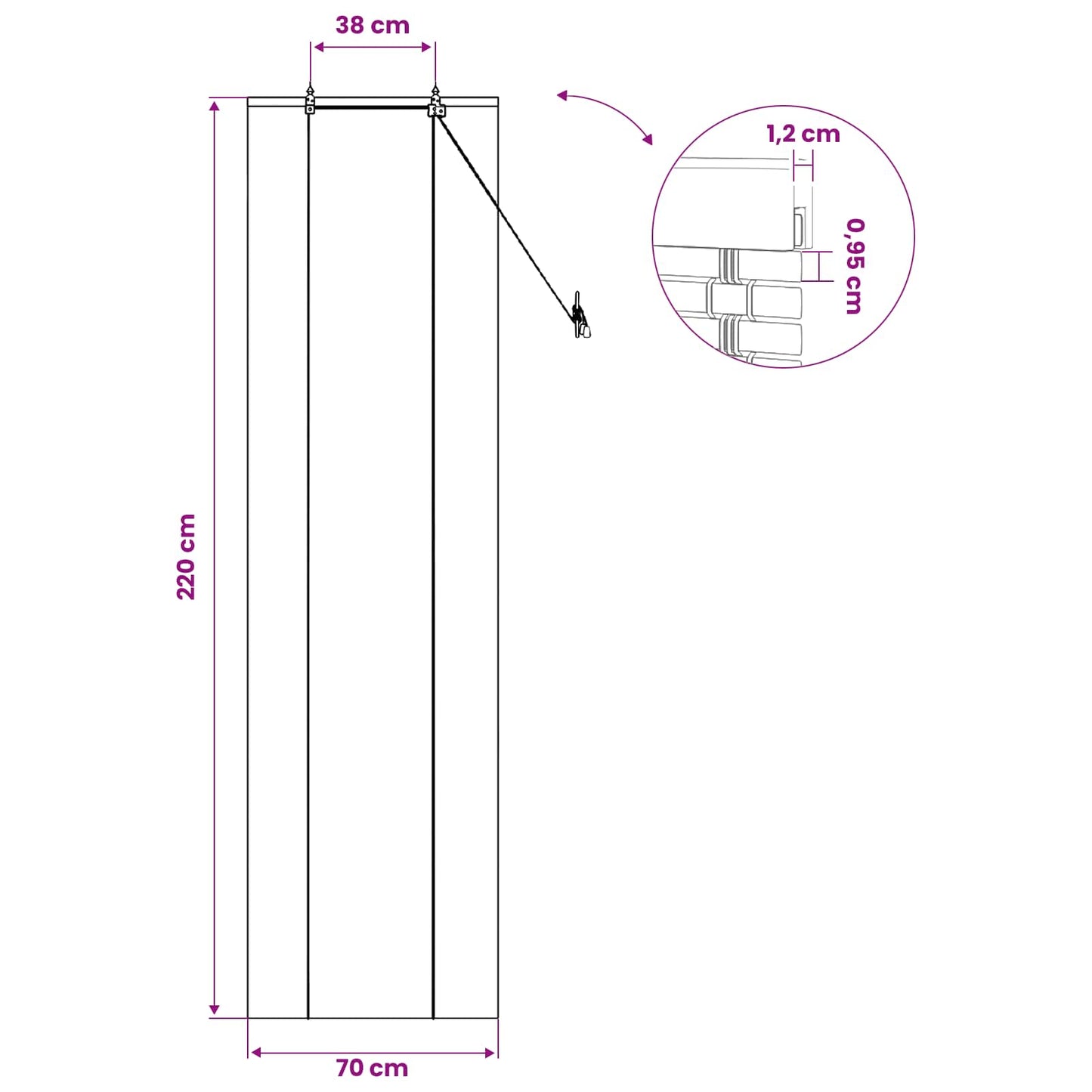 Roletta Barna 70 x 220 cm Bambusz