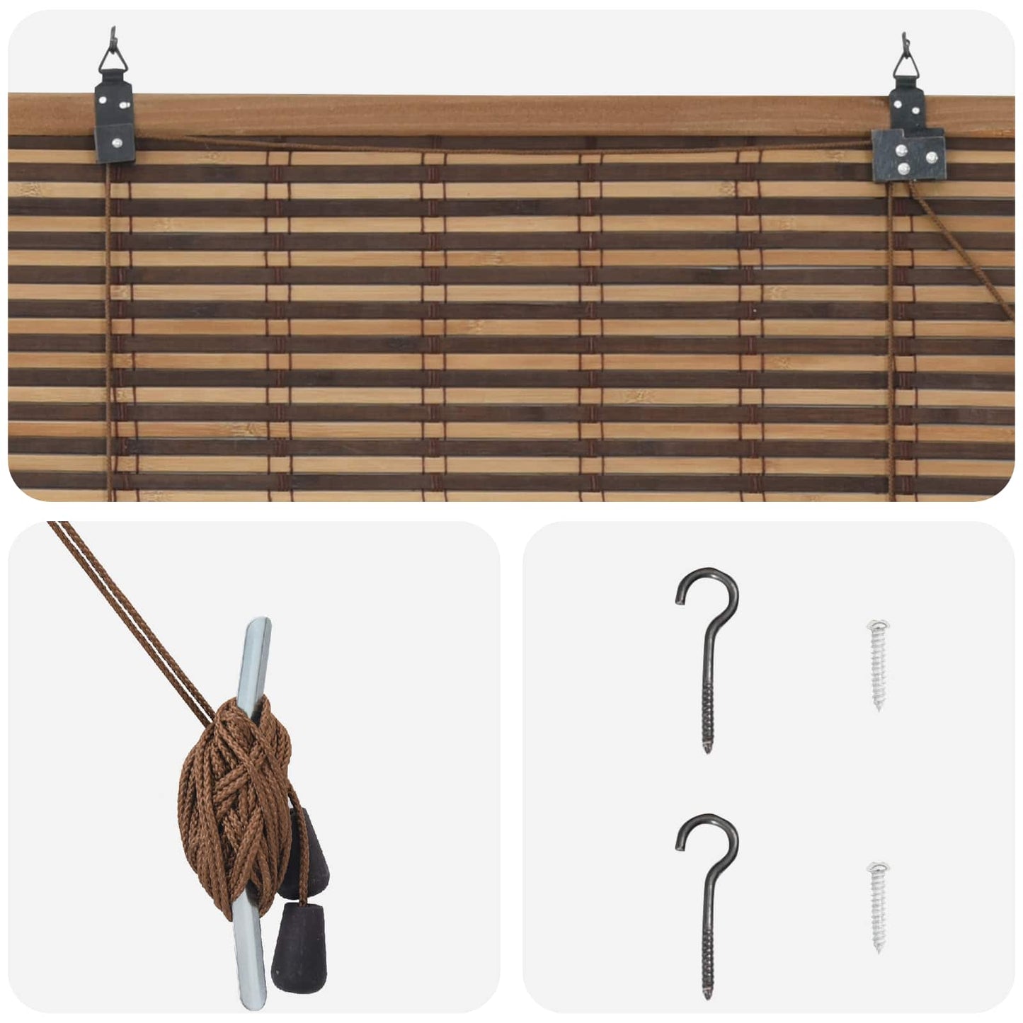 Roletta Barna 160 x 160 cm Bambusz
