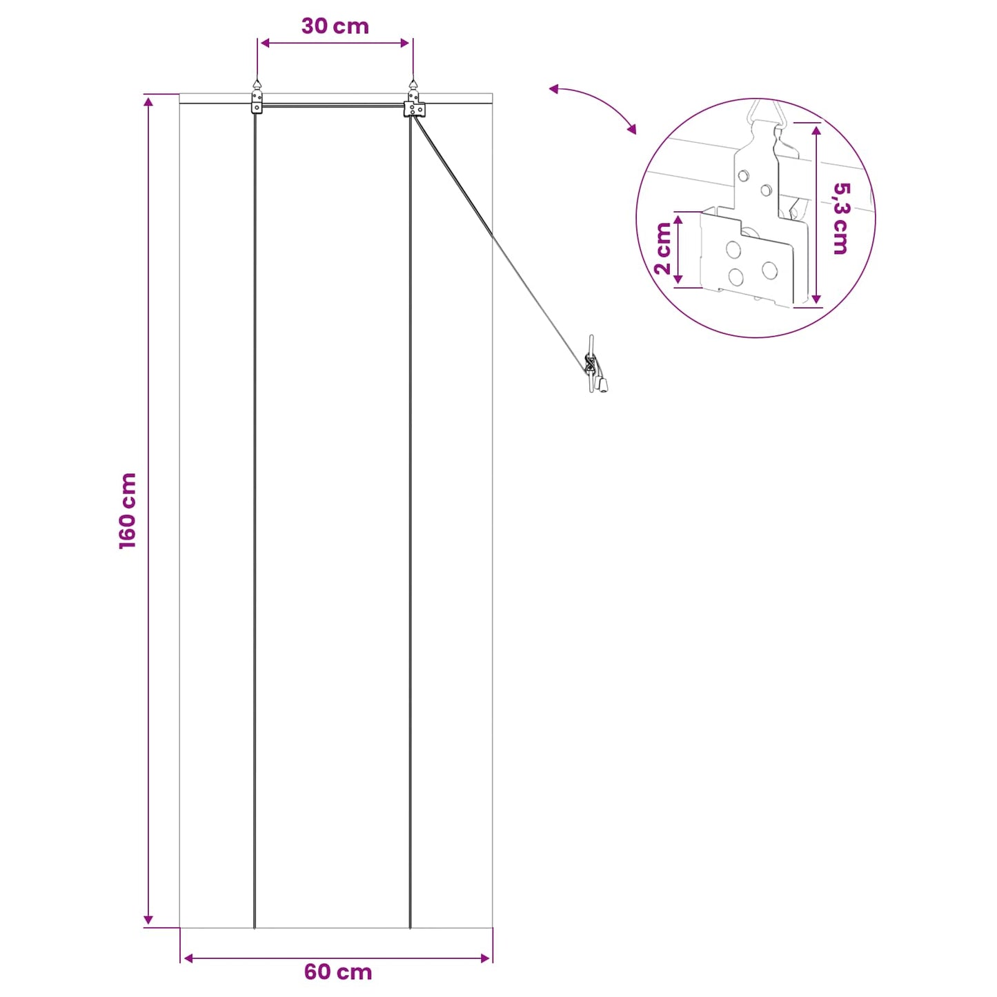 Roletta Barna 60 x 160 cm Bambusz