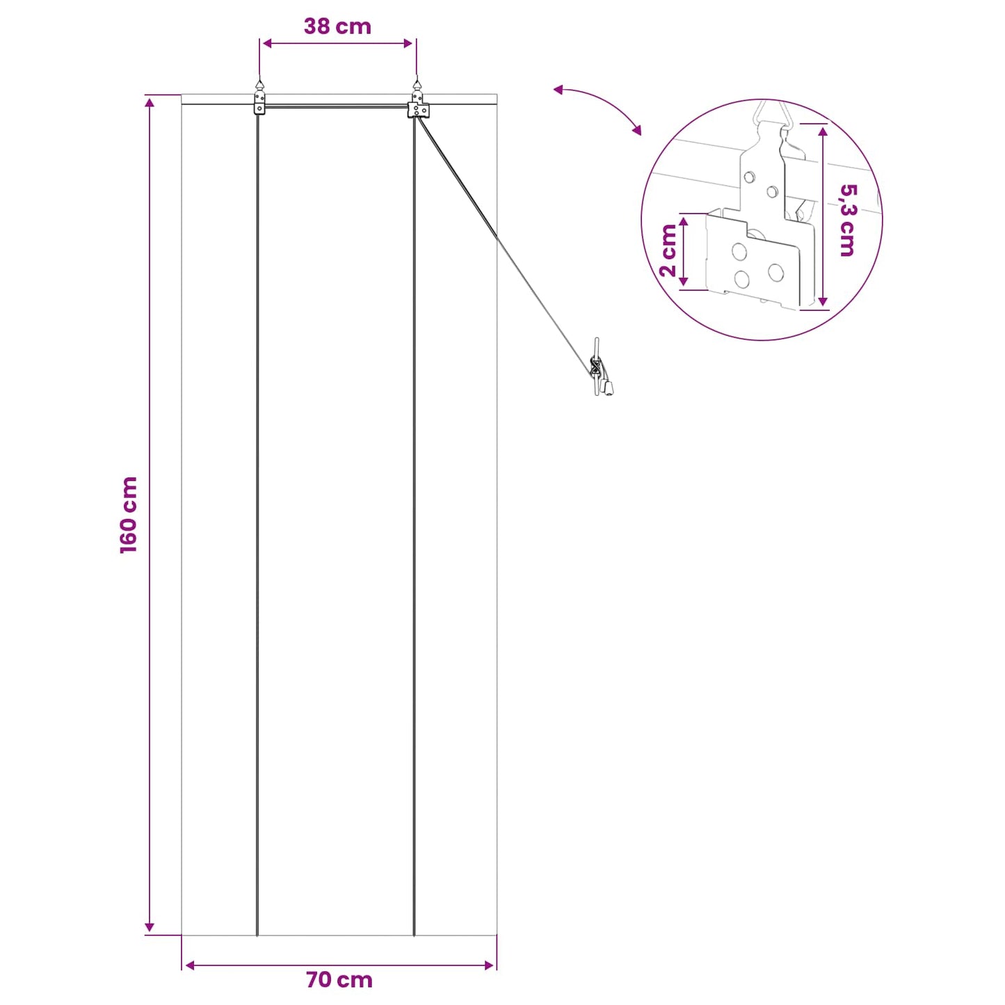 Roletta Barna 70 x 160 cm Bambusz