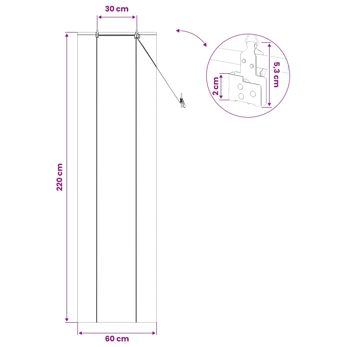 Roletta Barna 60 x 220 cm Bambusz